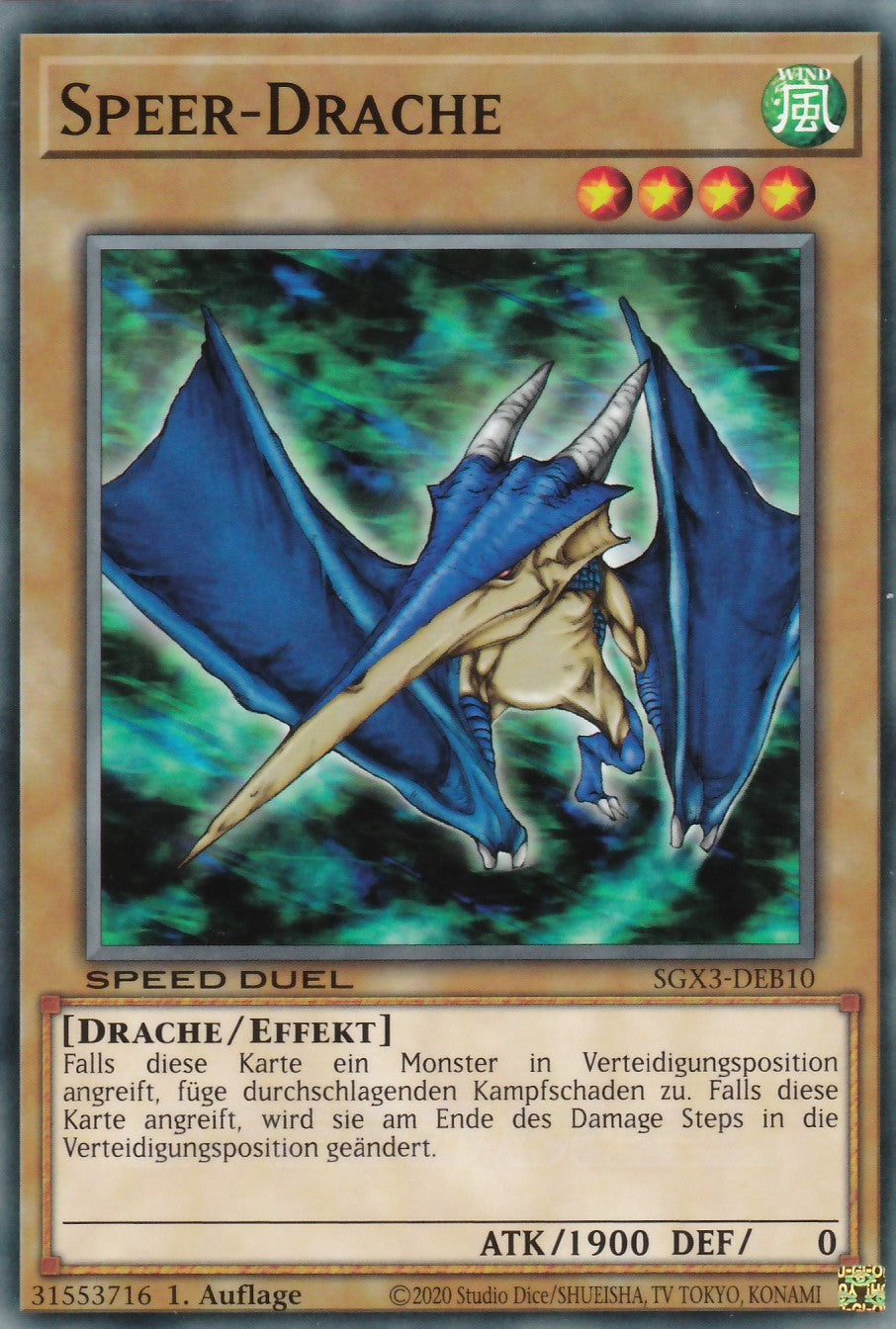 Speer-Drache - SGX3-DEB10 - Common - 1. Auflage - Deutsch - Speed Duel GX: Duelists of Shadows