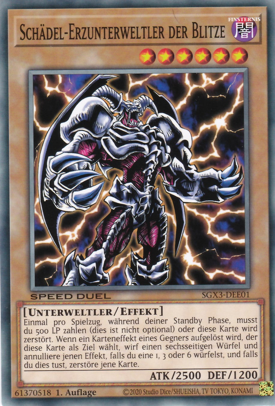 Schädel-Erzunterweltler der Blitze - SGX3-DEE01 - Common - 1. Auflage - Deutsch - Speed Duel GX: Duelists of Shadows