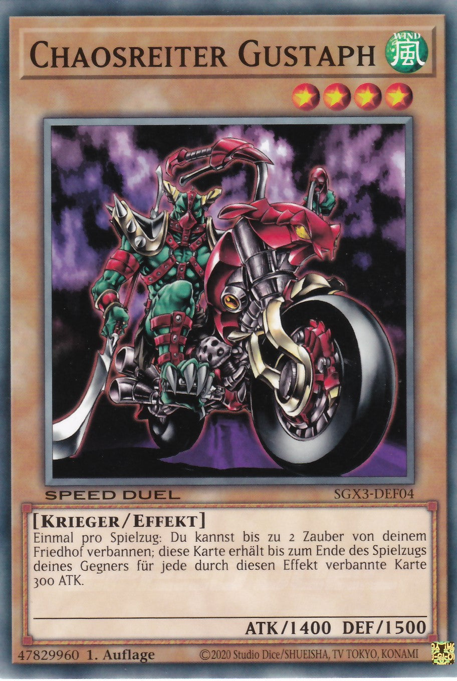 Chaosreiter Gustaph - SGX3-DEF04 - Common - 1. Auflage - Deutsch - Speed Duel GX: Duelists of Shadows