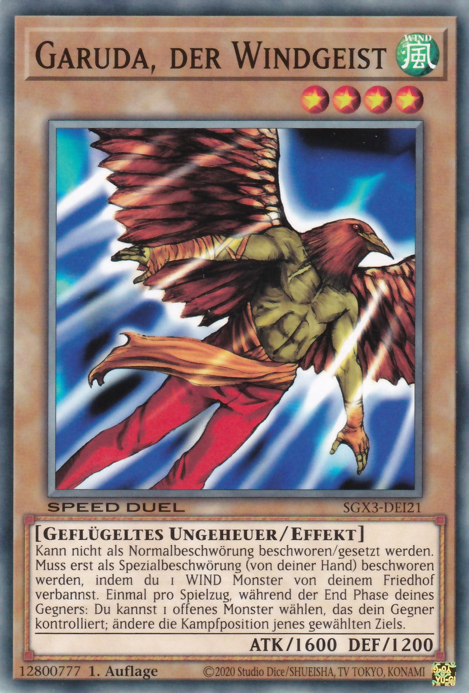 Garuda, der Windgeist - SGX3-DEI21 - Common - 1. Auflage - Deutsch - Speed Duel GX: Duelists of Shadows