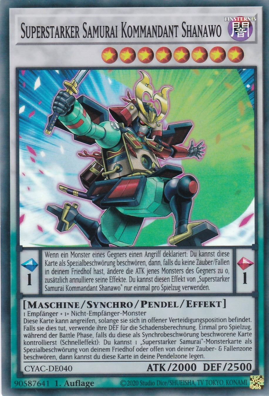 CYAC-DE040 - Superstarker Samurai Kommandant Shanawo - Super Rare - Deutsch - Cyberstorm Access - 1. Auflage