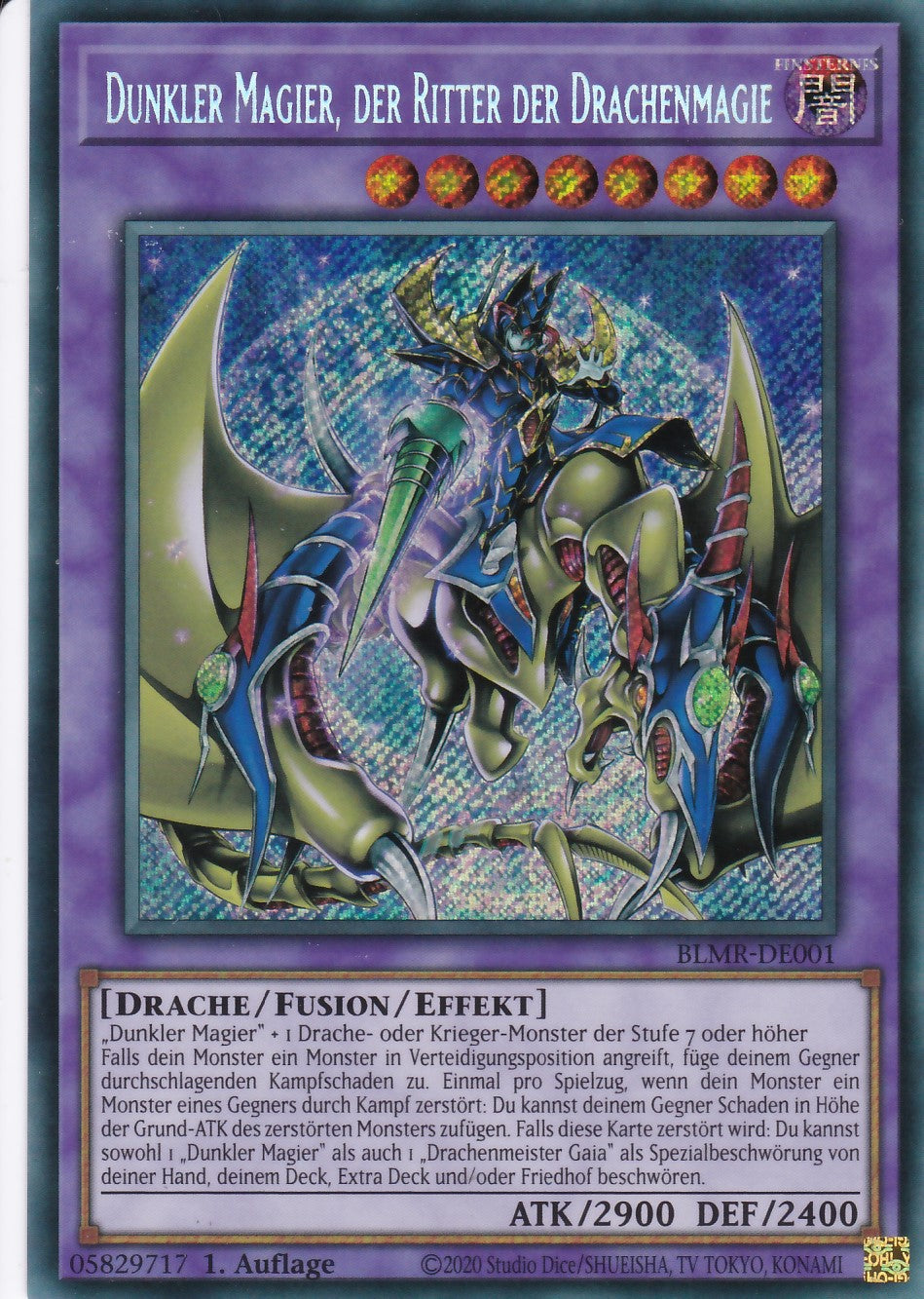 BLMR-DE001 - Dunkler Magier, der Ritter der Drachenmagie - Secret Rare - Deutsch - Battles of Legend Monstrous Revenge