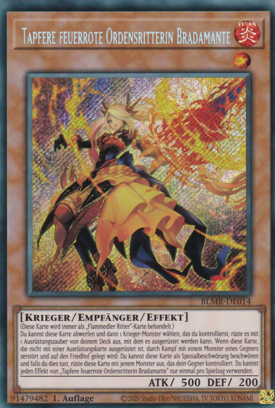 BLMR-DE014 - Tapfere feuerrote Ordensritterin Bradamante - Secret Rare - Deutsch - Battles of Legend Monstrous Revenge