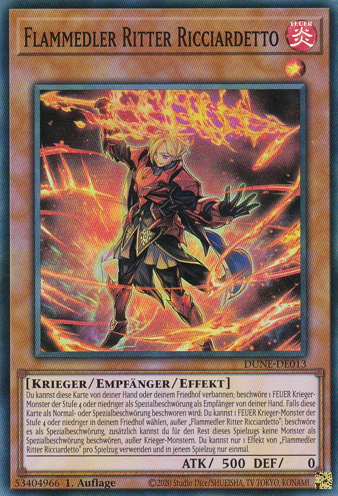Flammedler Ritter Ricciardetto - DUNE-DE013 - Super Rare - 1. Auflage - Deutsch - Duelist Nexus