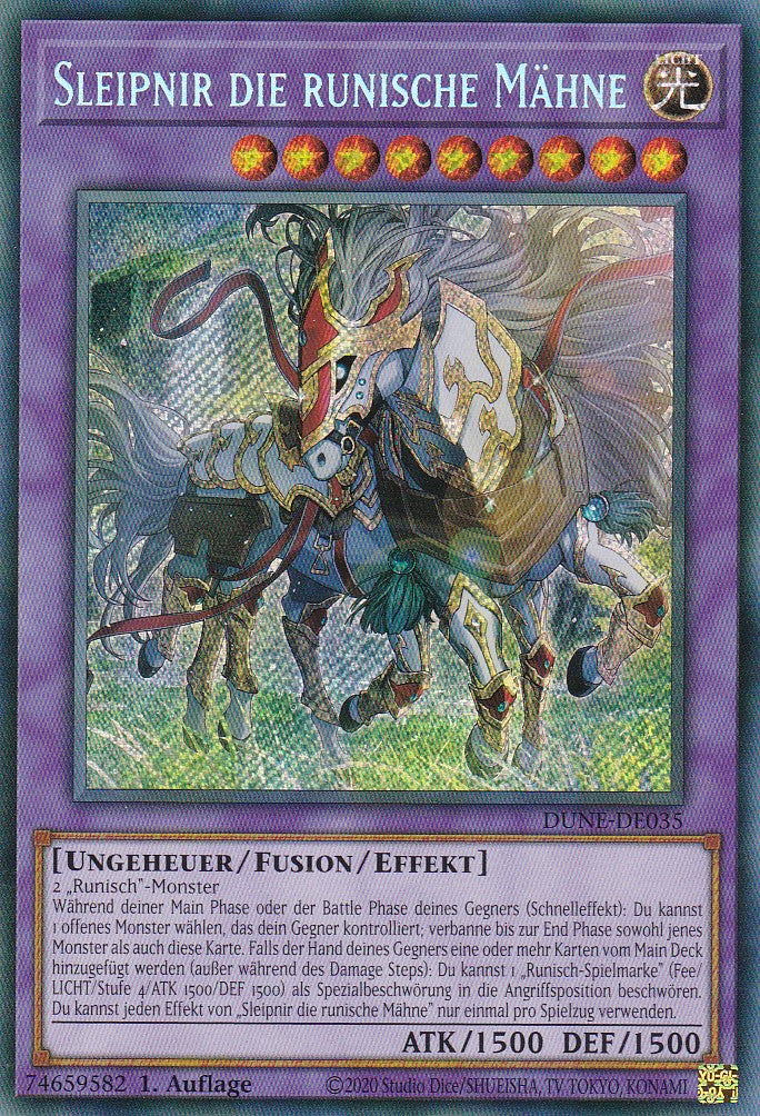 Sleipnir die runische Mähne - DUNE-DE035 - Secret Rare - 1. Auflage - Deutsch - Duelist Nexus