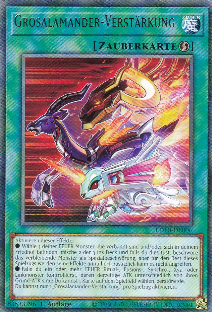 Grosalamander-Verstärkung - LD10-DE006 - Rare - 1. Auflage - Deutsch - Legendary Duelists: Soulburning Volcano