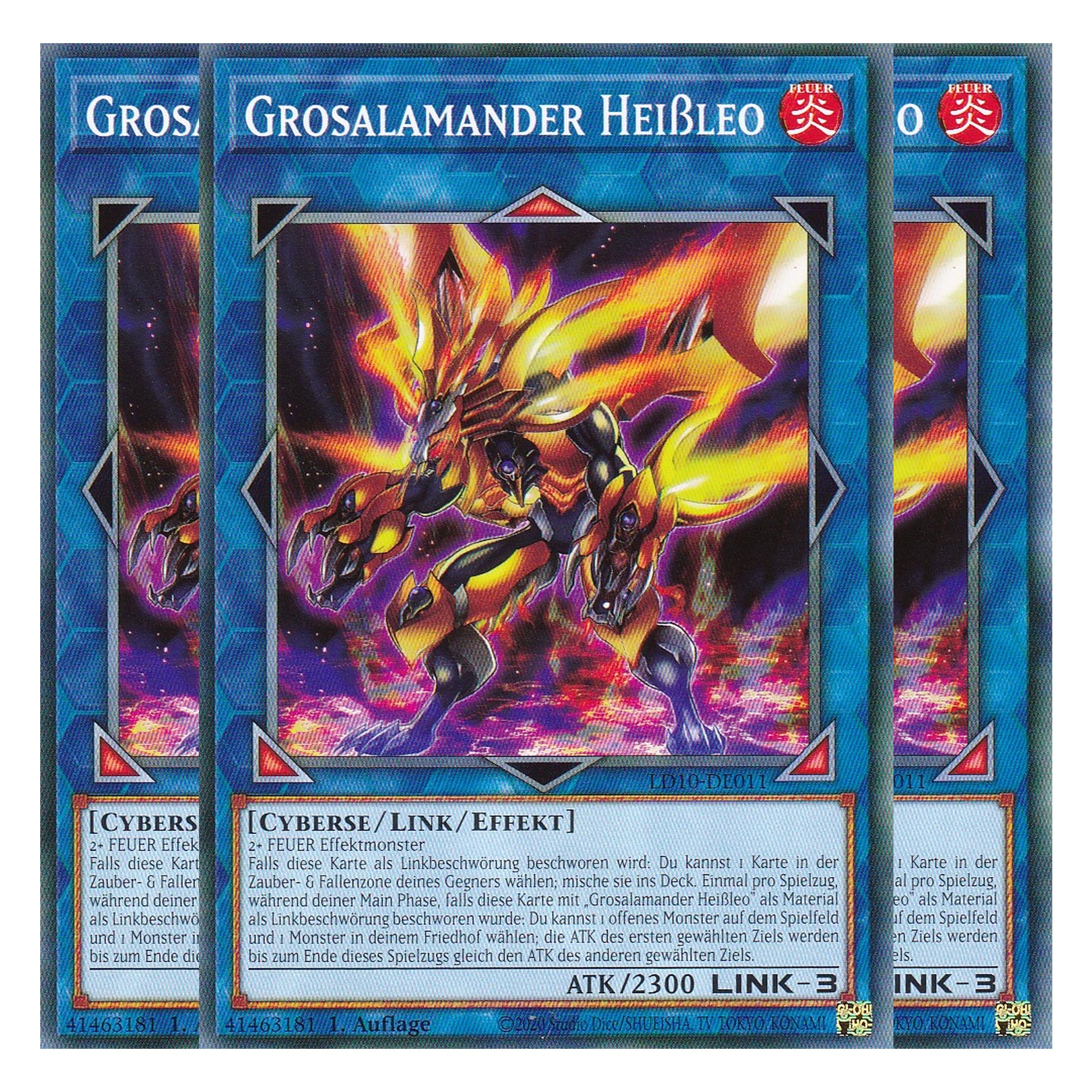 Grosalamander Heißleo - LD10-DE011 - Common - Deutsch - 1. Auflage - Legendary Duelists: Soulburning Volcano - Playset (3 Kopien)