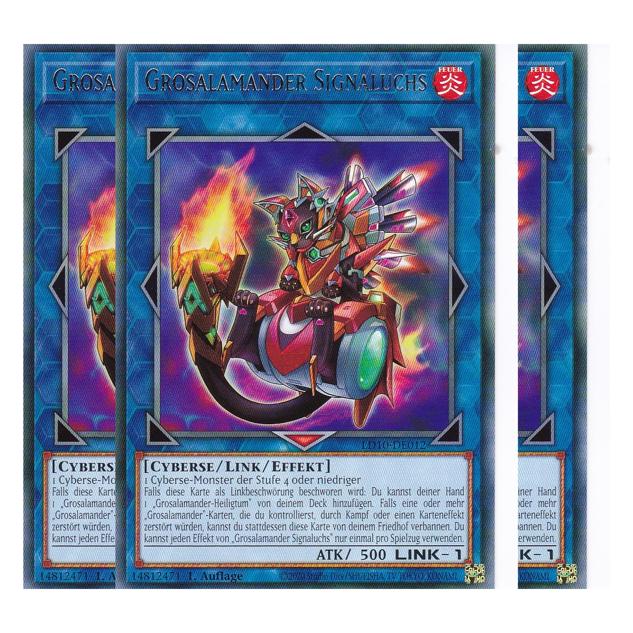 Grosalamander Signaluchs - LD10-DE012 - Rare - Deutsch - 1. Auflage - Legendary Duelists: Soulburning Volcano - Playset (3 Kopien)