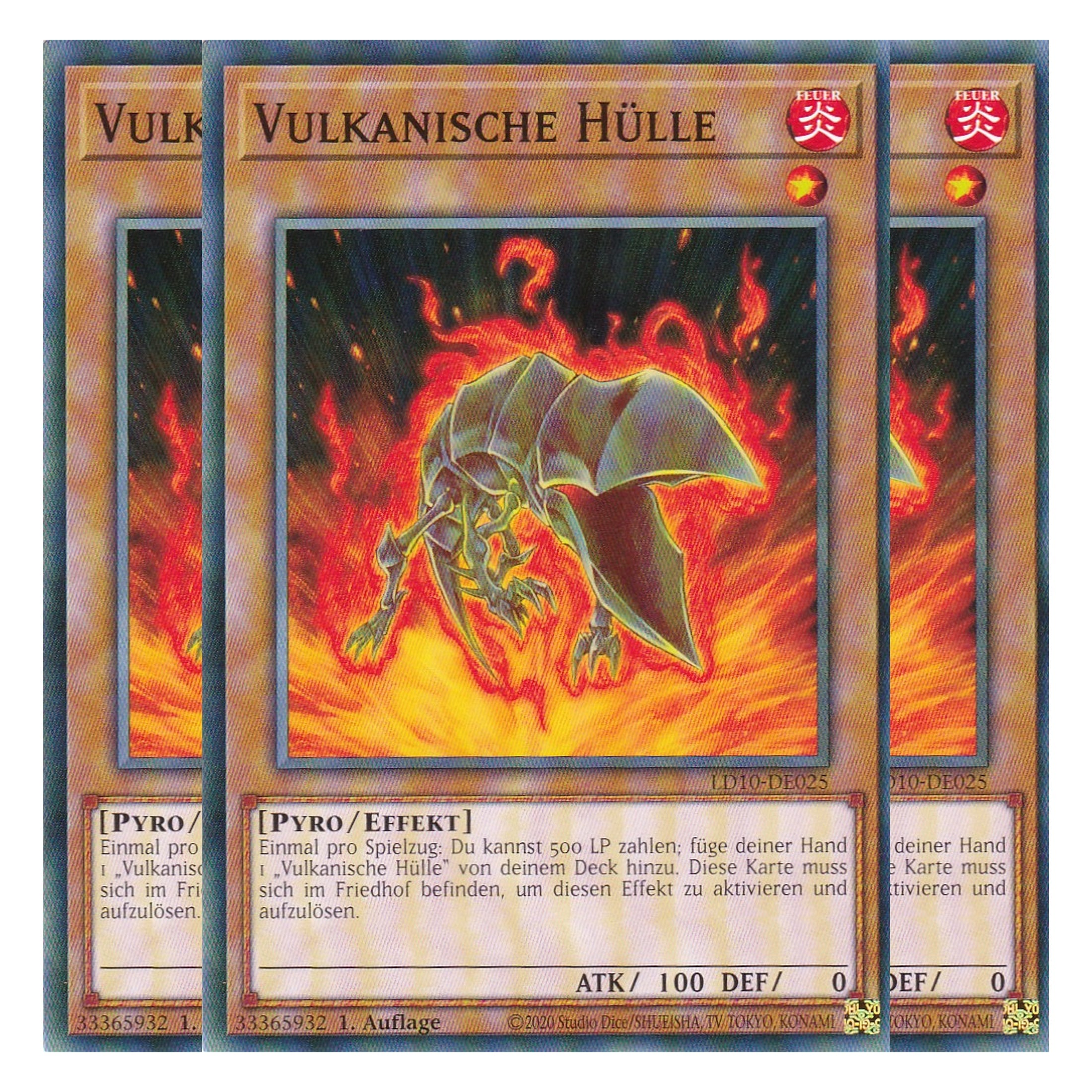 Vulkanische Hülle - LD10-DE025 - Common - Deutsch - 1. Auflage - Legendary Duelists: Soulburning Volcano - Playset (3 Kopien)