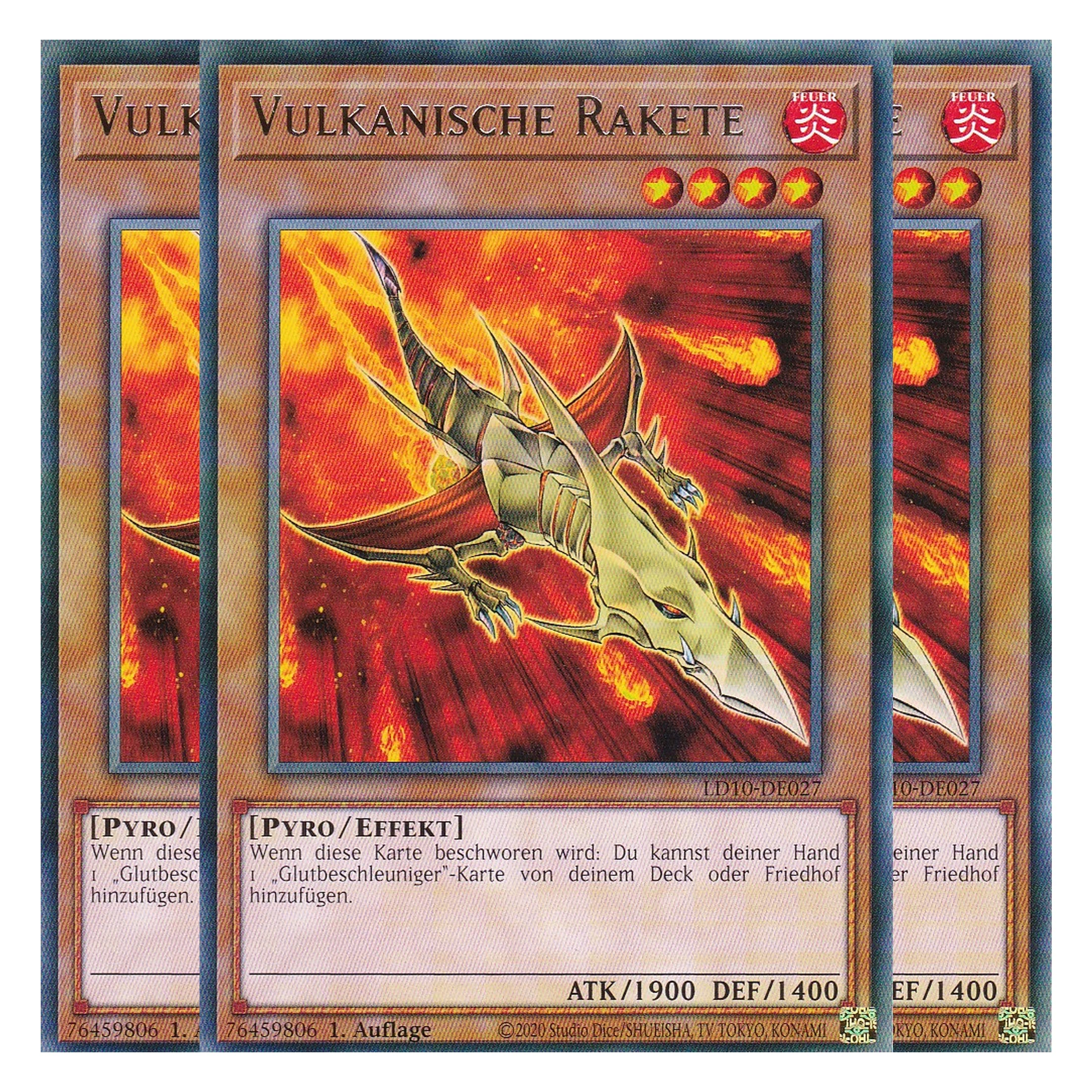 Vulkanische Rakete - LD10-DE027 - Rare - Deutsch - 1. Auflage - Legendary Duelists: Soulburning Volcano - Playset (3 Kopien)