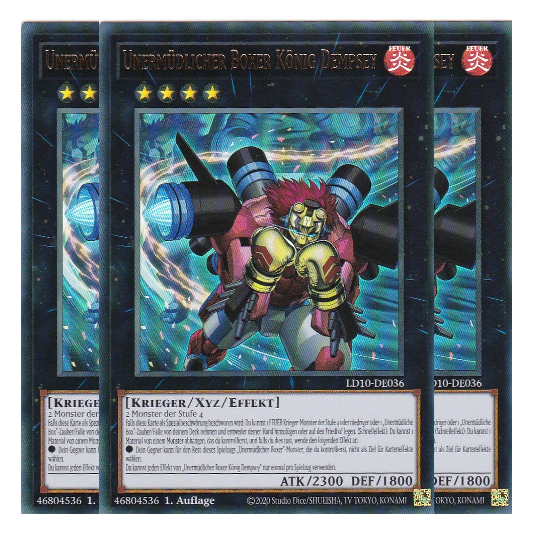 Unermüdlciher Boxer König Dempsey - LD10-DE036 - Ultra Rare - Deutsch - 1. Auflage - Legendary Duelists: Soulburning Volcano - Playset (3 Kopien)
