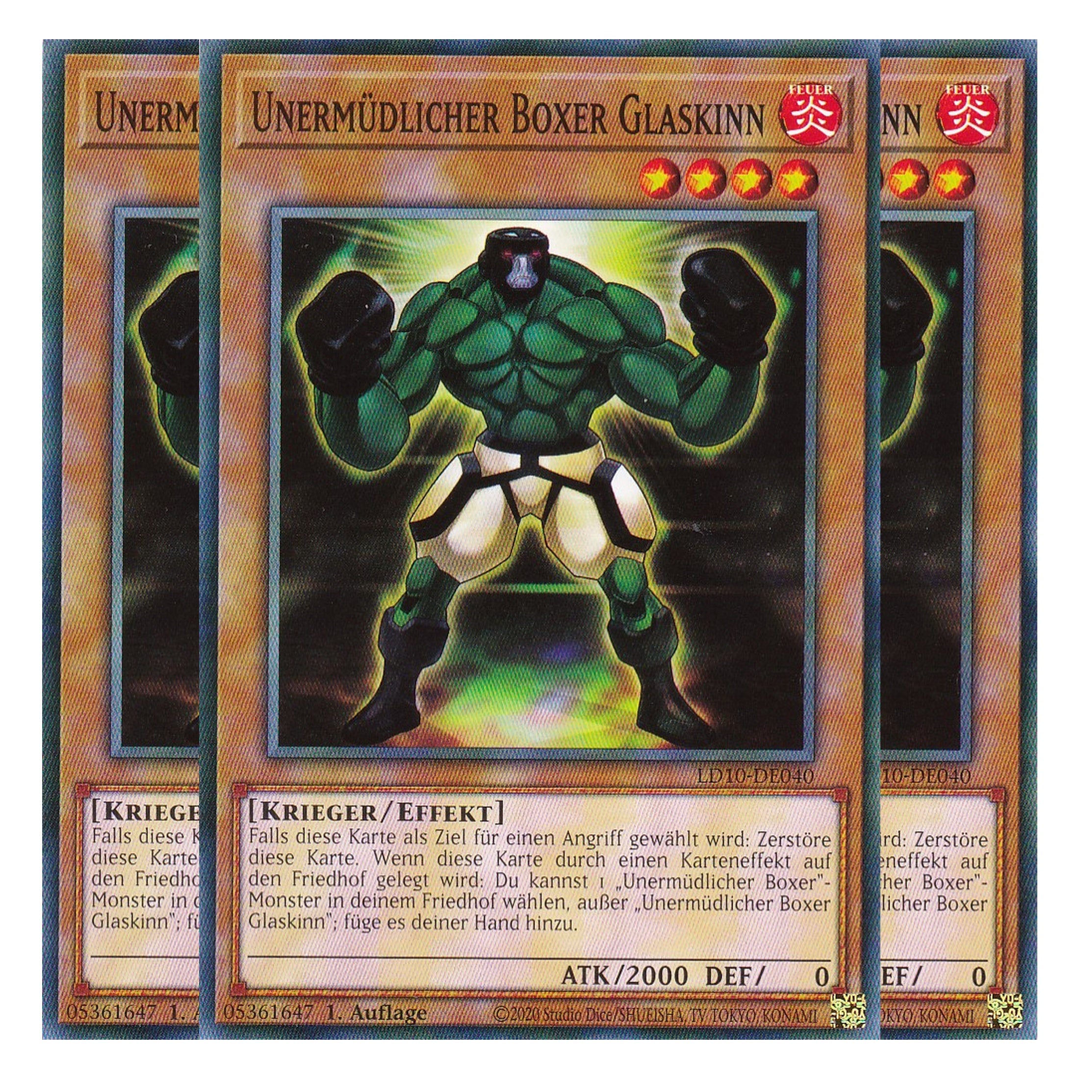 Unermüdlicher Boxer Glaskinn - LD10-DE040 - Common - Deutsch - 1. Auflage - Legendary Duelists: Soulburning Volcano - Playset (3 Kopien)