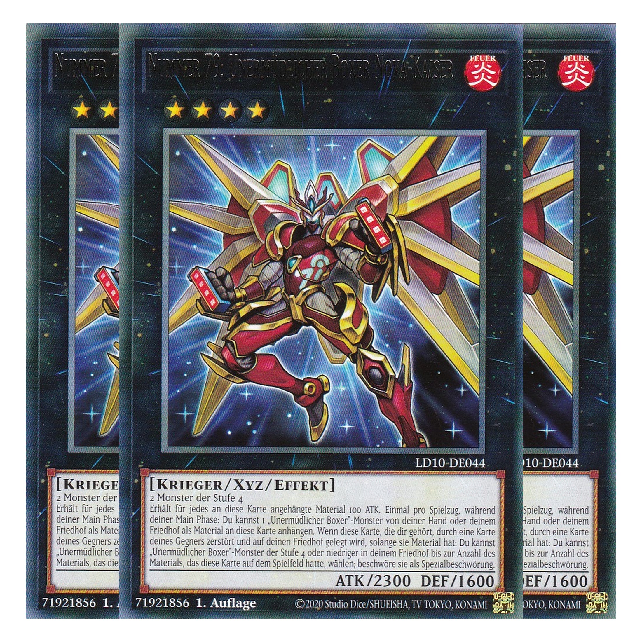 Nummer 79: Unermüdlicher Boxer Nova-Kaiser - LD10-DE044 - Rare - Deutsch - 1. Auflage - Legendary Duelists: Soulburning Volcano - Playset (3 Kopien)