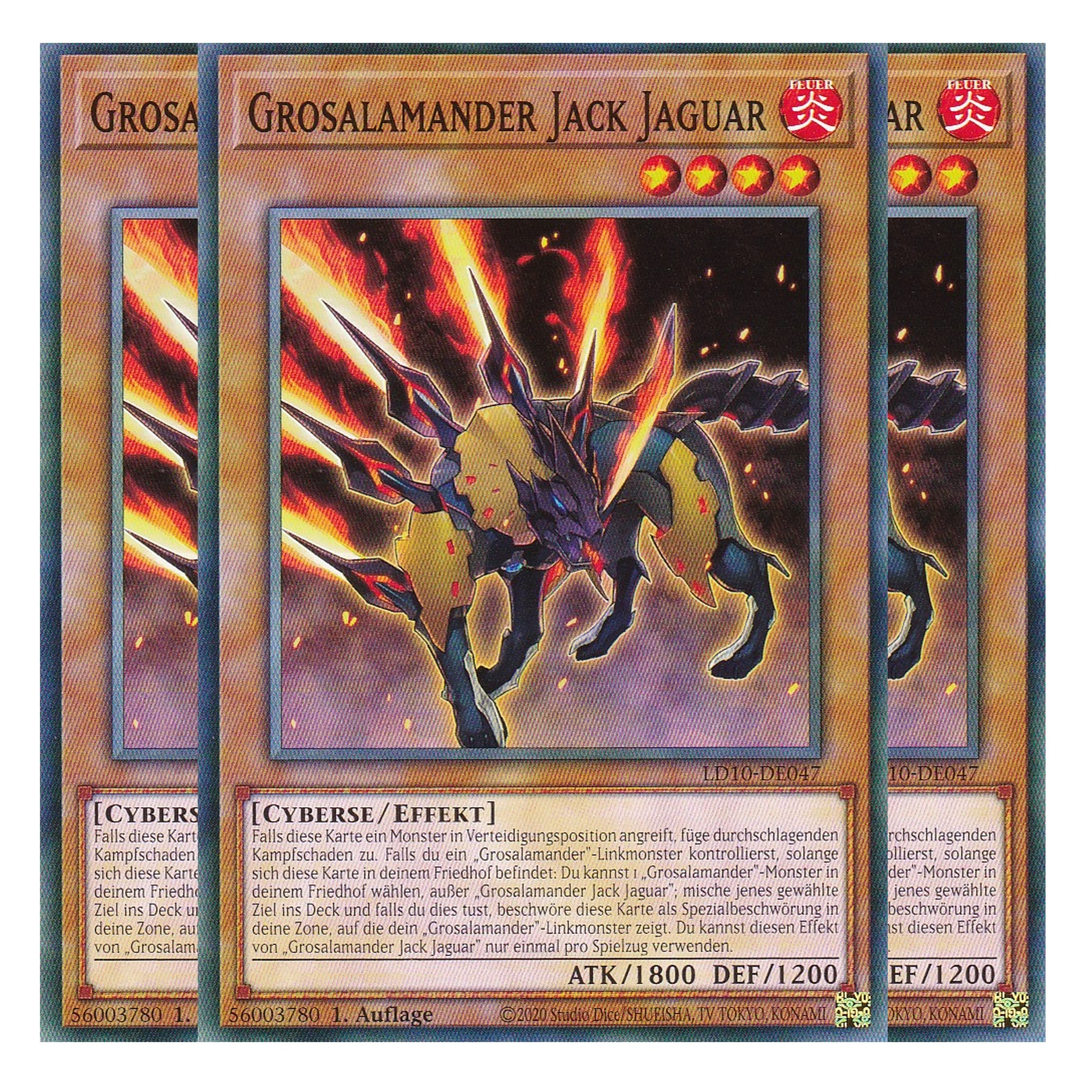 Grosalamander Jack Jaguar - LD10-DE047 - Common - Deutsch - 1. Auflage - Legendary Duelists: Soulburning Volcano - Playset (3 Kopien)
