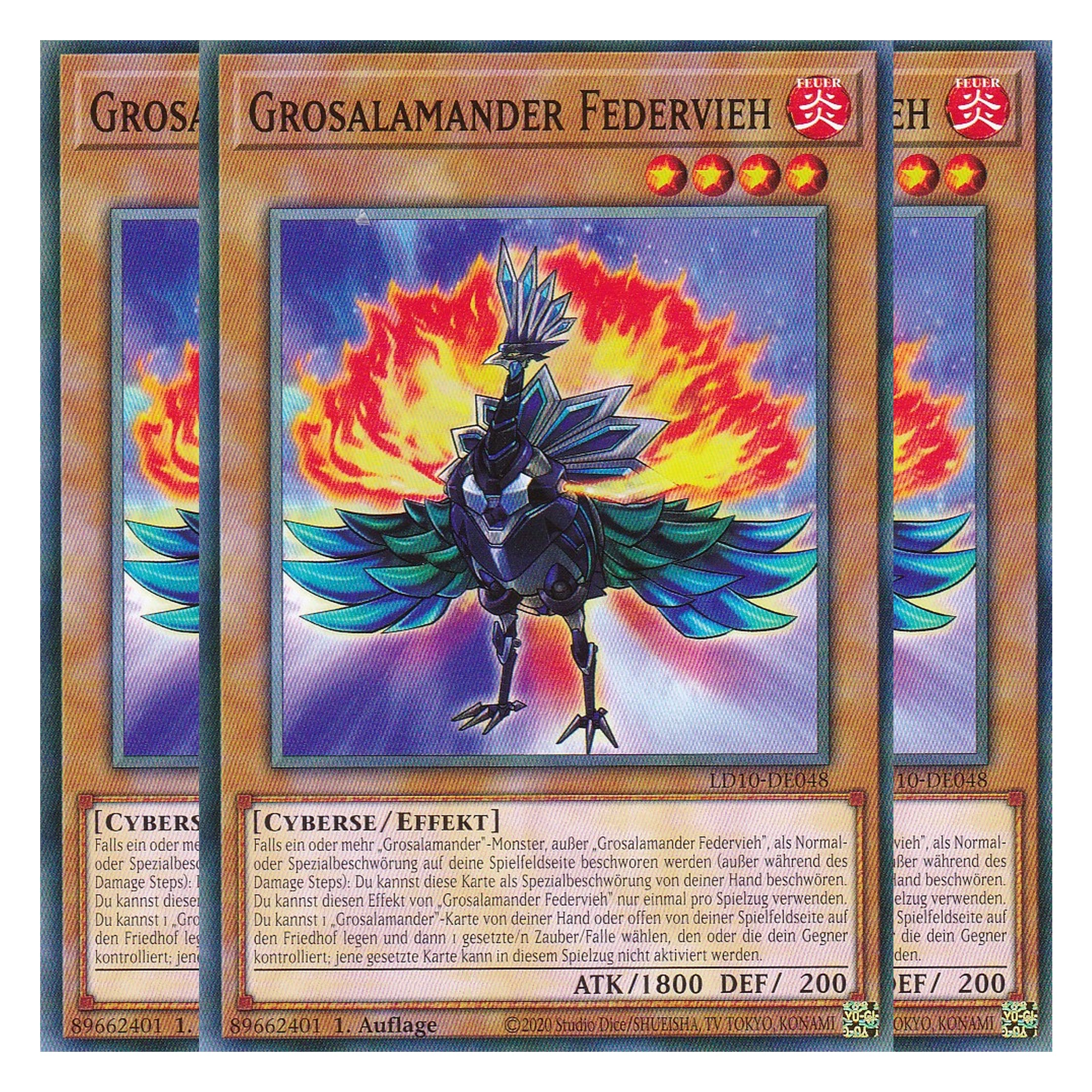 Grosalamander Federvieh - LD10-DE048 - Common - Deutsch - 1. Auflage - Legendary Duelists: Soulburning Volcano - Playset (3 Kopien)