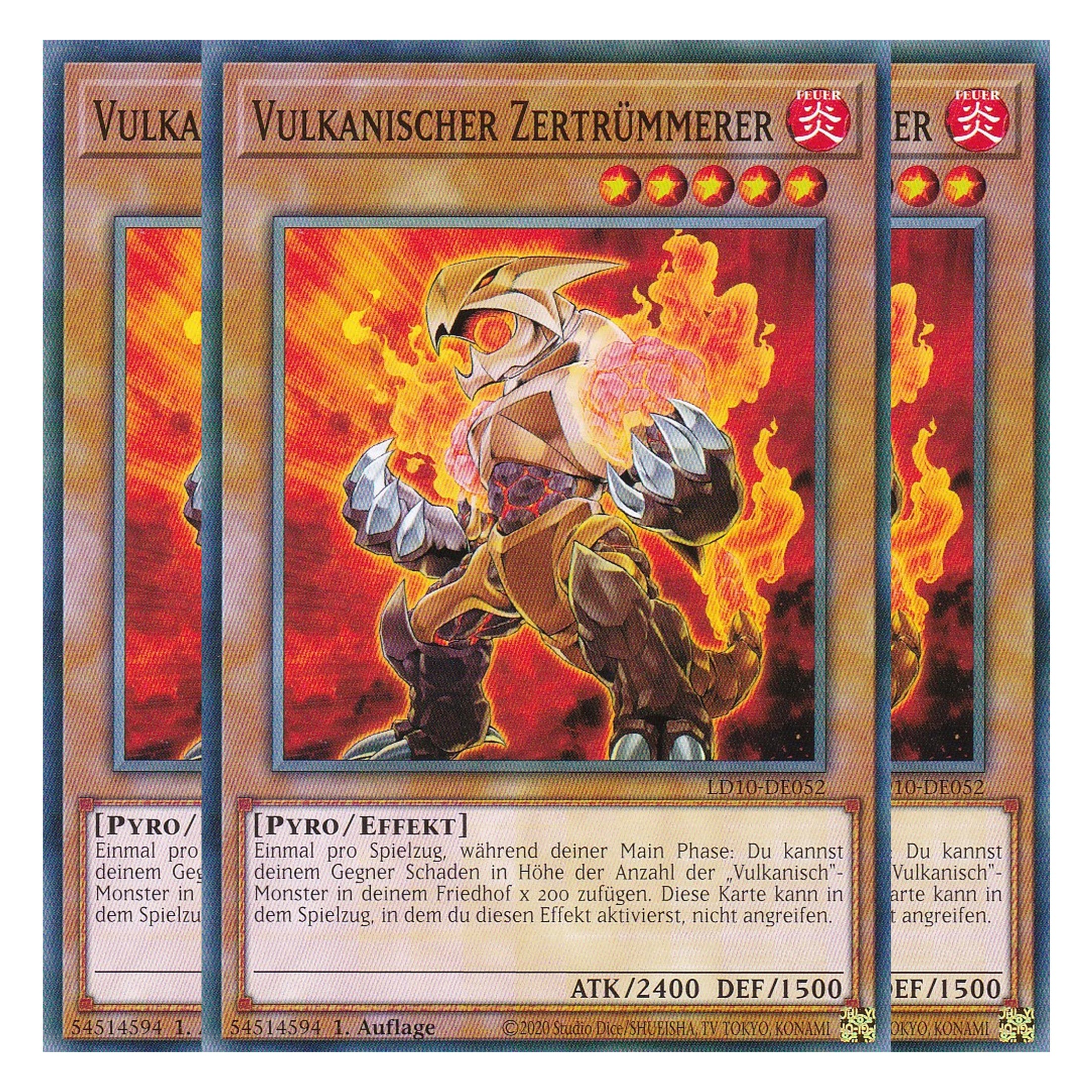 Vulkanischer Zertrümmerer - LD10-DE052 - Common - Deutsch - 1. Auflage - Legendary Duelists: Soulburning Volcano - Playset (3 Kopien)