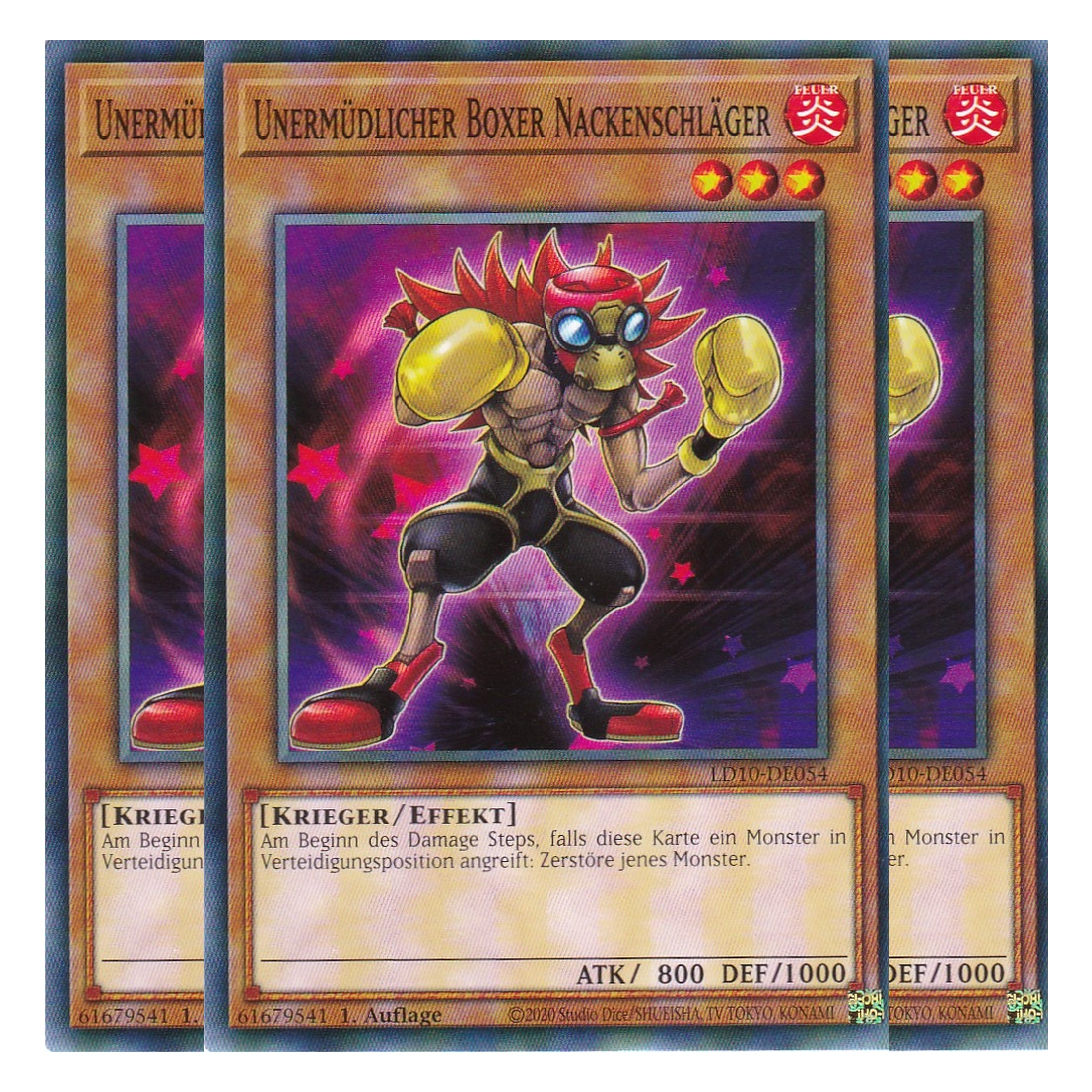 Unermüdlicher Boxer Nackenschläger - LD10-DE054 - Common - Deutsch - 1. Auflage - Legendary Duelists: Soulburning Volcano - Playset (3 Kopien)