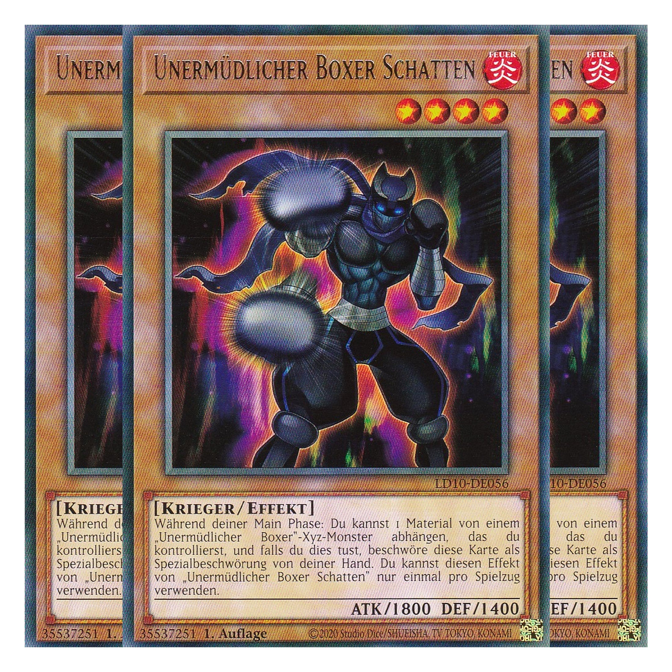 Unermüdlicher Boxer Schatten - LD10-DE056 - Common - Deutsch - 1. Auflage - Legendary Duelists: Soulburning Volcano - Playset (3 Kopien)
