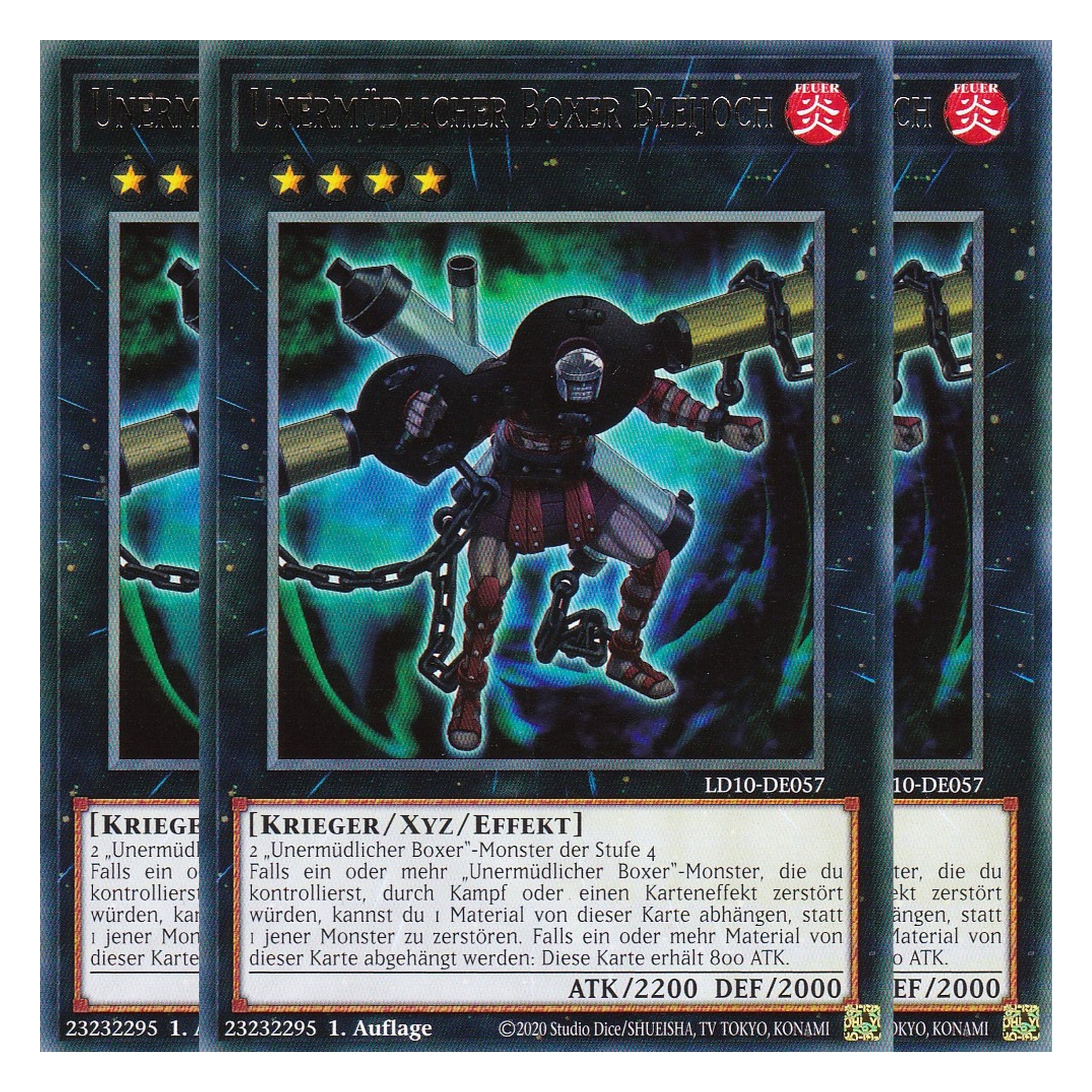 Unermüdlicher Boxer Bleichjoch - LD10-DE057 - Rare - Deutsch - 1. Auflage - Legendary Duelists: Soulburning Volcano - Playset (3 Kopien)