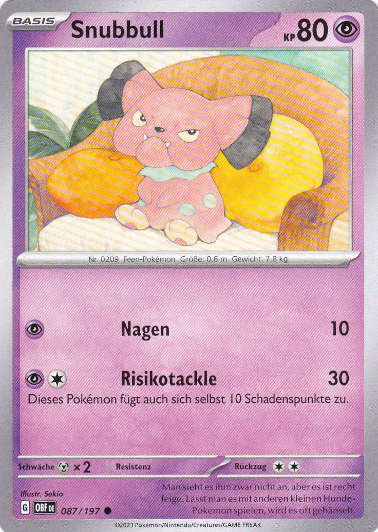 Snubbull - OBF 087 / 197 - Common - Karmesin & Purpur - Obsidianflammen - Pokemon
