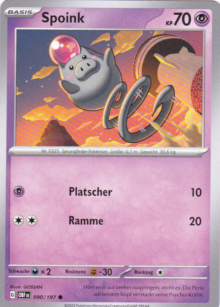 Spoink - OBF 090 / 197 - Common - Karmesin & Purpur - Obsidianflammen - Pokemon