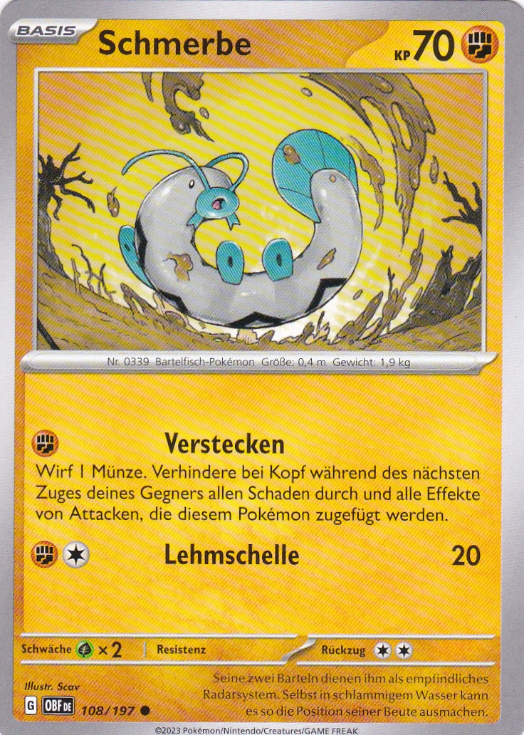 Schmerbe - OBF 108 / 197 - Common - Karmesin & Purpur - Obsidianflammen - Pokemon