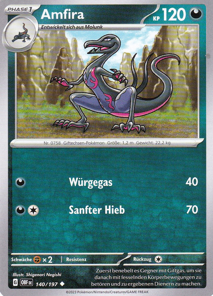 Amfira - OBF 140 / 197 - Uncommon - Karmesin & Purpur - Obsidianflammen - Pokemon