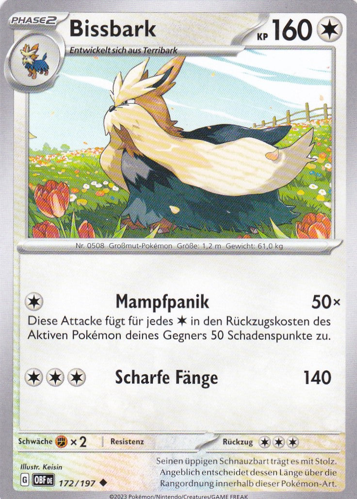 Bissbark - OBF 172 / 197 - Uncommon - Karmesin & Purpur - Obsidianflammen - Pokemon