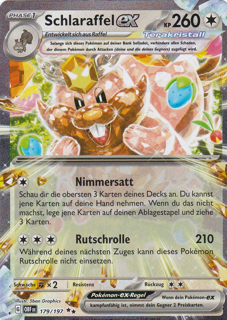 Schlaraffel ex - OBF 179 / 197 - Doppel Rare - Karmesin & Purpur - Obsidianflammen - Pokemon