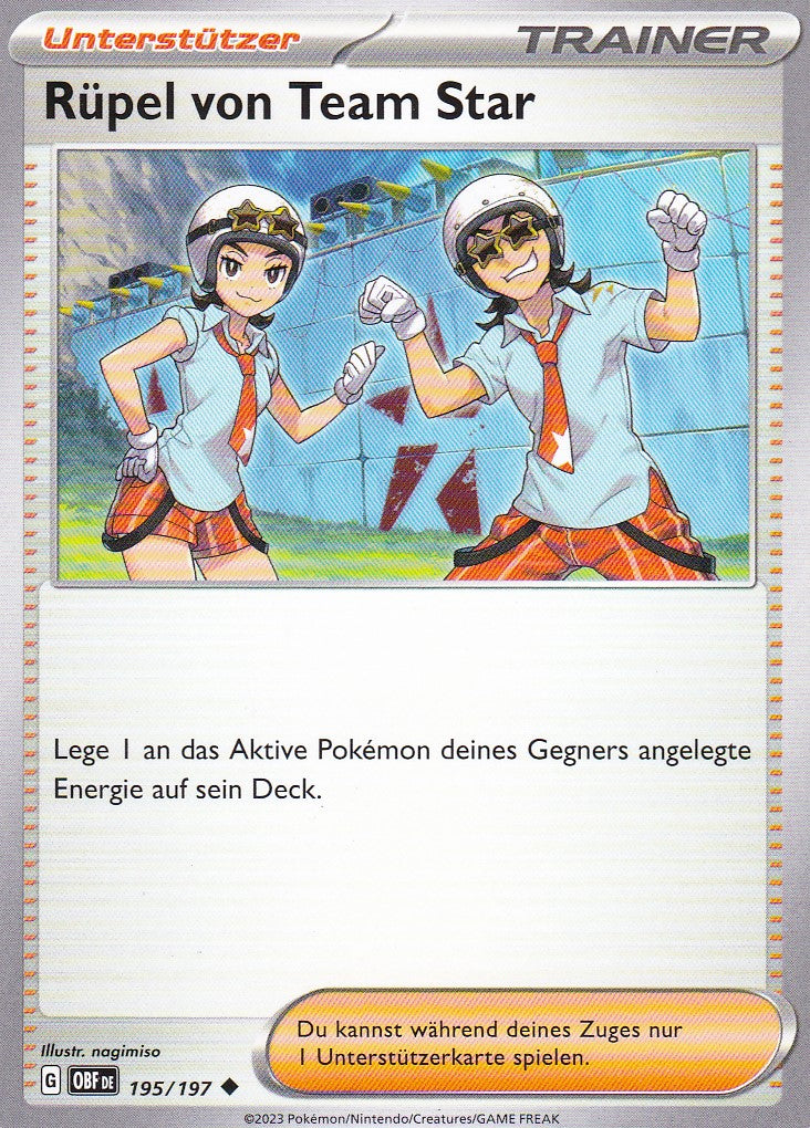 Rüpel von Team Star - OBF 195 / 197 - Uncommon - Karmesin & Purpur - Obsidianflammen - Pokemon