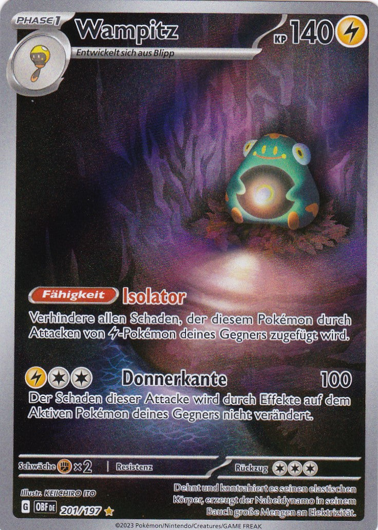 Wampitz - OBF 201 / 197 - Illustration Rare - Karmesin & Purpur - Obsidianflammen - Pokemon