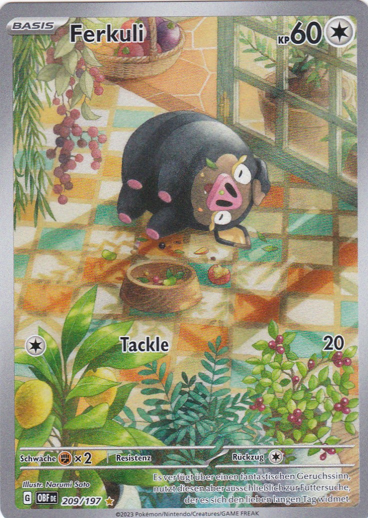 Ferkuli - OBF 209 / 197 - Illustration Rare - Karmesin & Purpur - Obsidianflammen - Pokemon