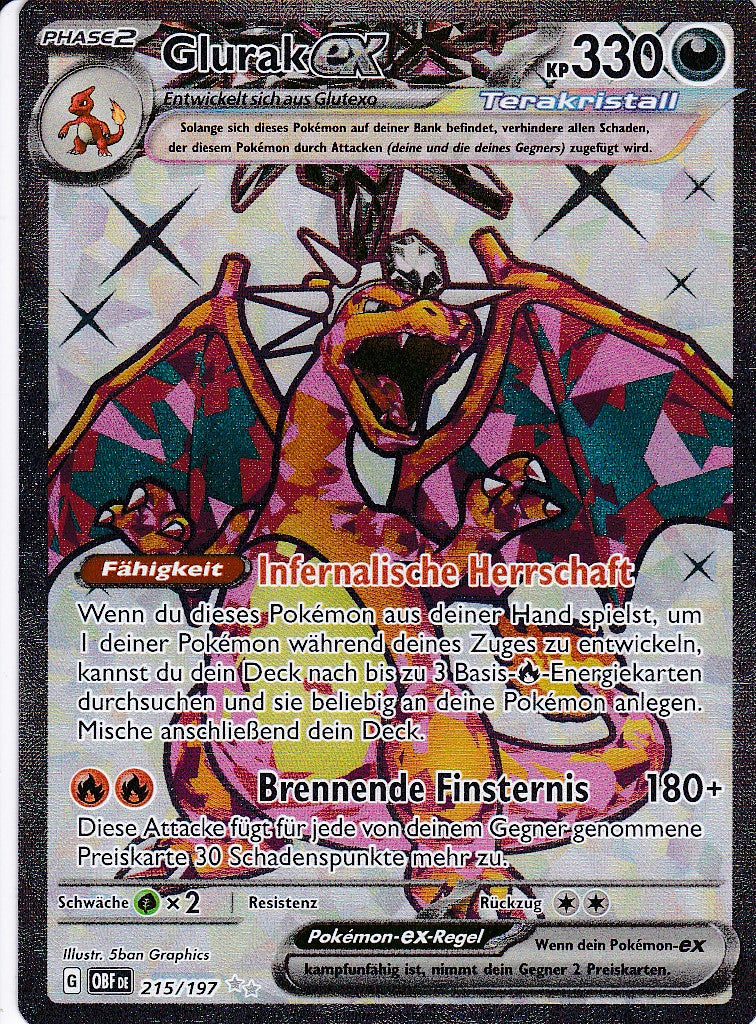 who has the rarest pokemon card 2023 Pokemon Obf En-Obsidian Flames Charizard Ex #215 PSA 9 – Aloha Card  Shop