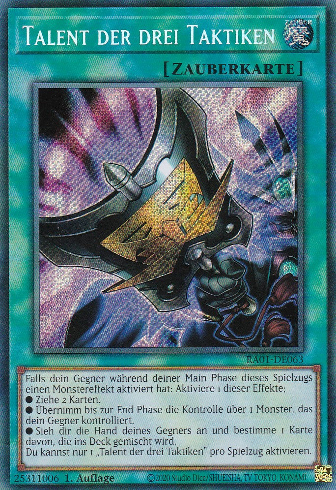 Yu-Gi-Oh! RA01-DE063 – Talent Der Drei Taktiken – Super Rare 1. Auflage DEUTSCH Yu-Gi-Oh! RA01-DE063 – Talent Der Drei Taktiken – Super Rare 1. Auflage DEUTSCH
