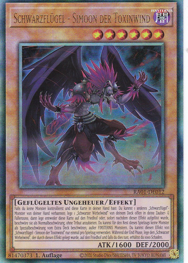 Schwarzflügel - Simoon der Toxinwind - RA01-DE012 - Ultimate Rare - 1. Auflage - Deutsch - Einzelkarten aus: 25th Anniversary Rarity Collection