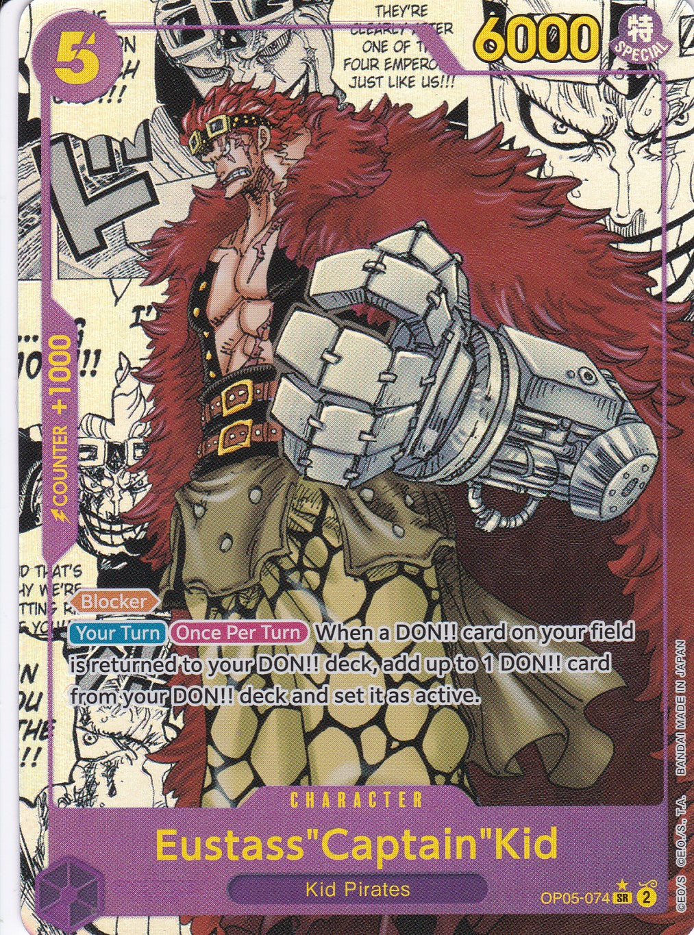 Eustass"Captain"Kid (OP05-074) (V.3) - Manga Rare - Awakening of the New