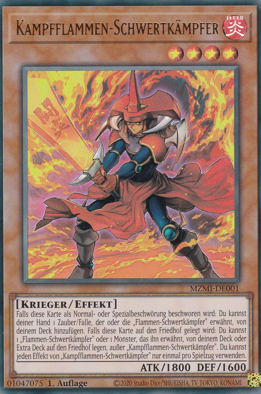 Kampfflammen-Schwertkämpfer - MZMI-DE001 - Ultra Rare - 1. Auflage - Ultra Rare - Maze of Millennia