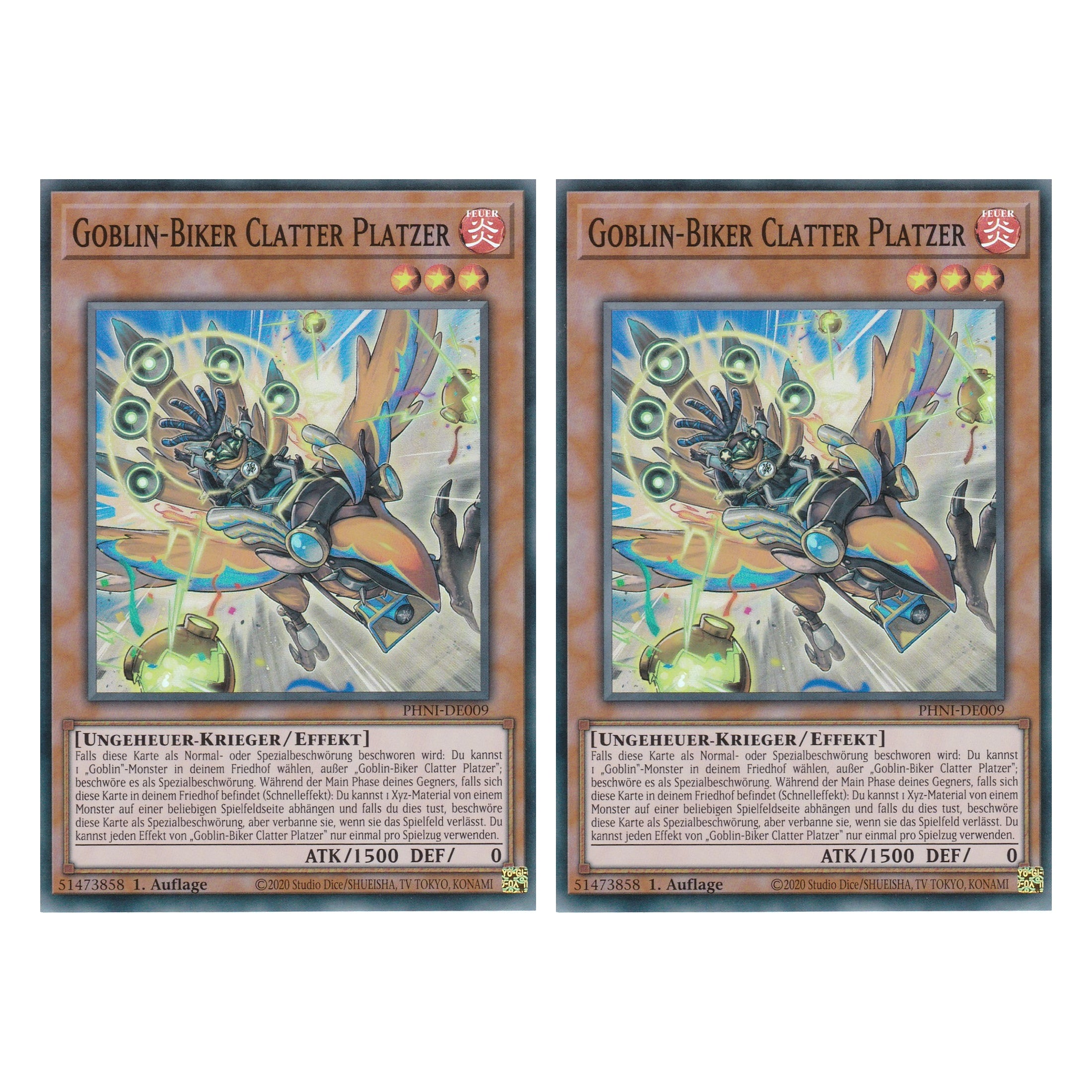 Goblin - Biker Clatter Platzer - PHNI-DE009 - Super Rare - Deutsch - 1. Auflage - Phantom Nightmare - Duo Set (2 Stück) - Yu-Gi-Oh!