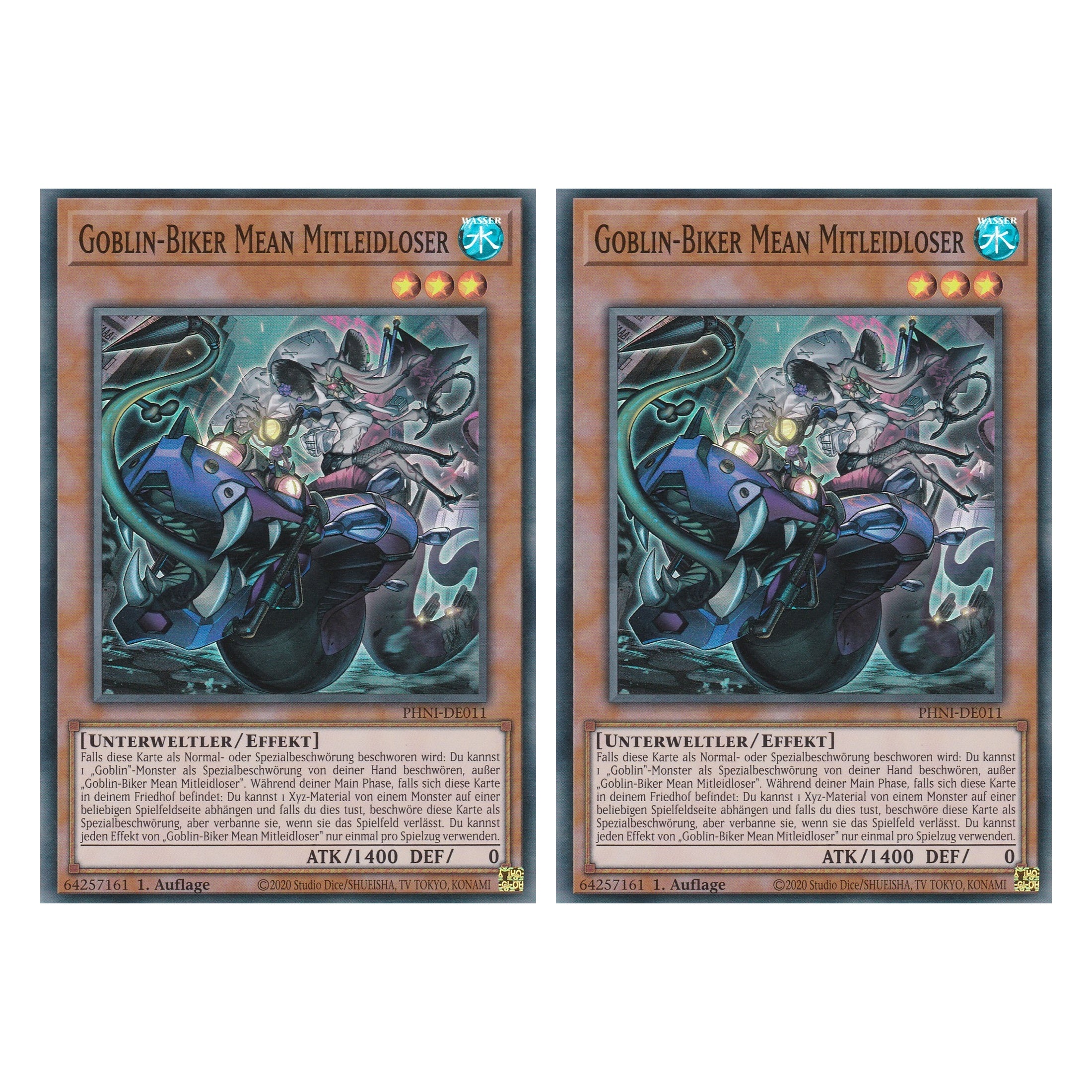 Goblin - Biker Mean Mitleidloser - PHNI-DE011 - Super Rare - Deutsch - 1. Auflage - Phantom Nightmare - Duo Set (2 Stück) - Yu-Gi-Oh!