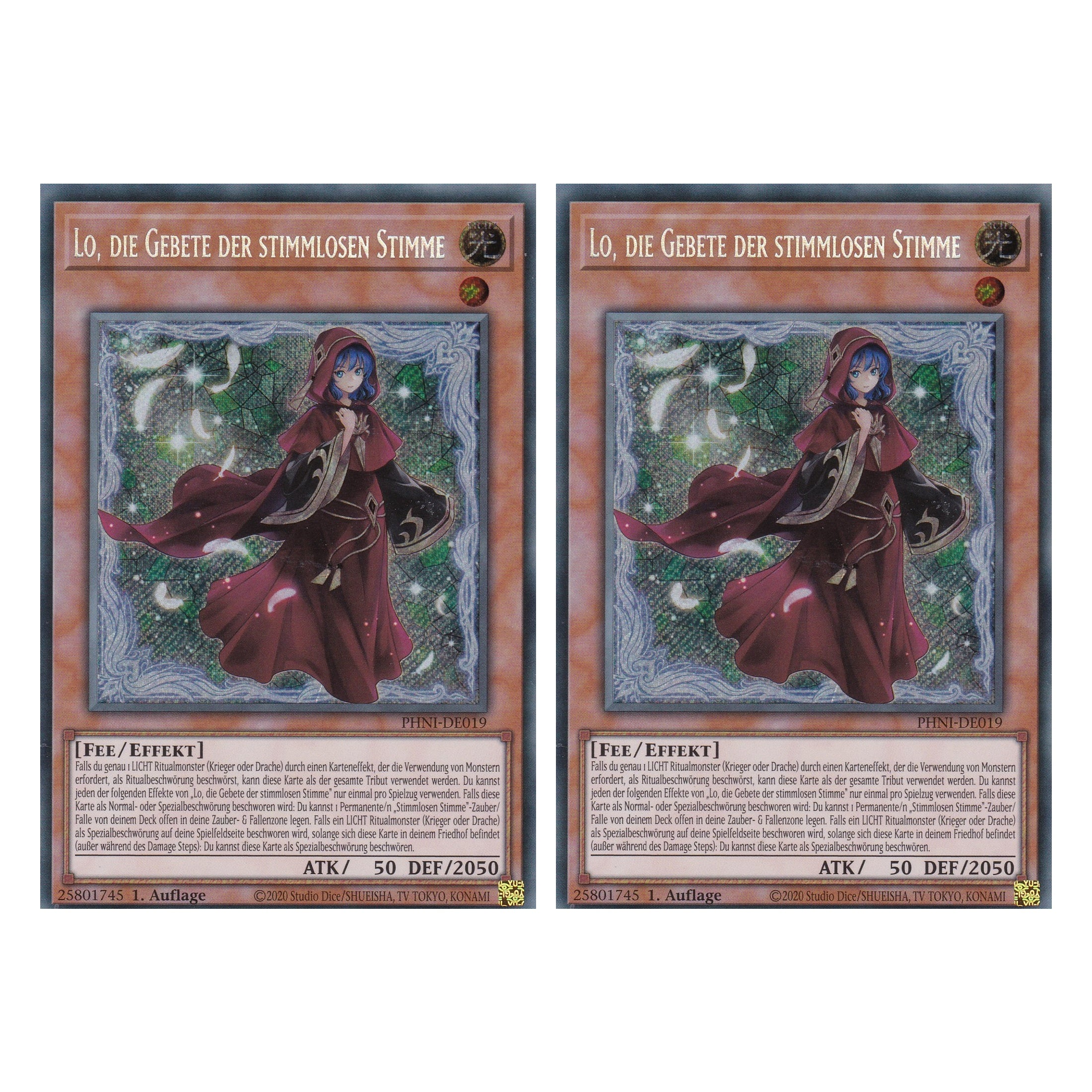 Lo, die Gebete der Stimmlosen Stimme - PHNI-DE019 - Secret Rare - Deutsch - 1. Auflage - Phantom Nightmare - Duo Set (2 Stück) - Yu-Gi-Oh!