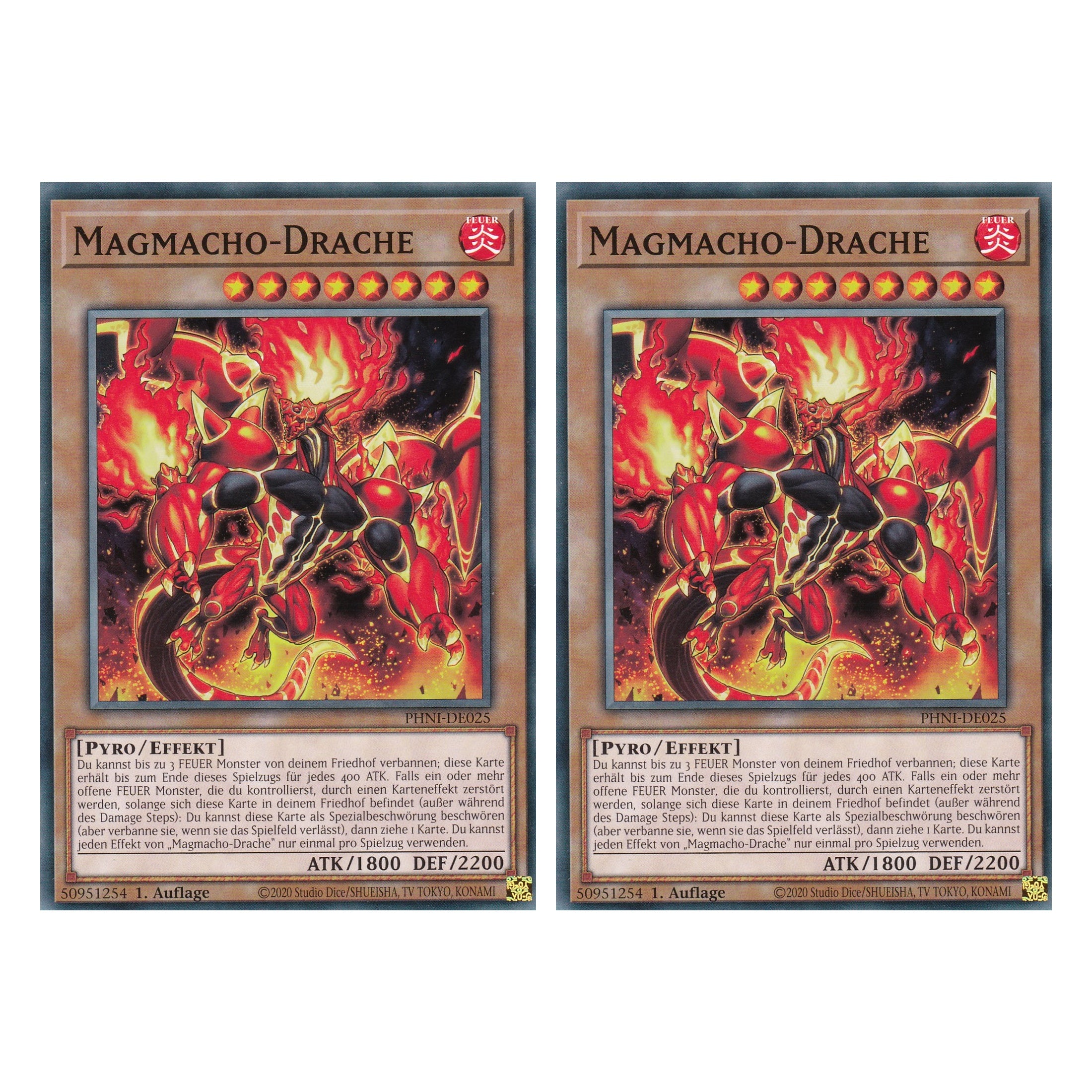 Magmacho - Drache - PHNI-DE025 - Common - Deutsch - 1. Auflage - Phantom Nightmare - Duo Set (2 Stück) - Yu-Gi-Oh!