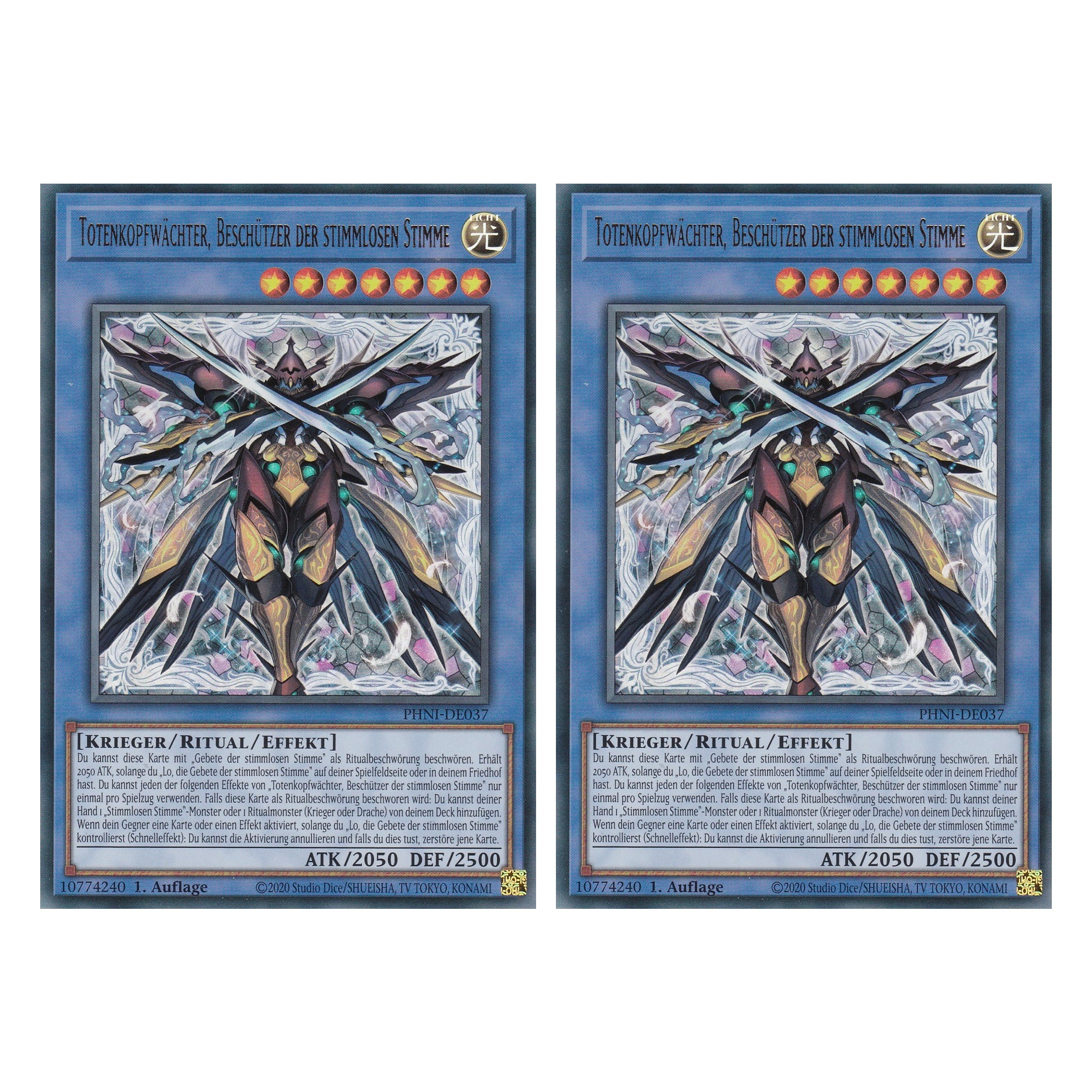 Totenkopfwächter, Beschützer der Stimmlosen Stimme - PHNI-DE037 - Ultra Rare - Deutsch - 1. Auflage - Phantom Nightmare - Duo Set (2 Stück) - Yu-Gi-Oh!