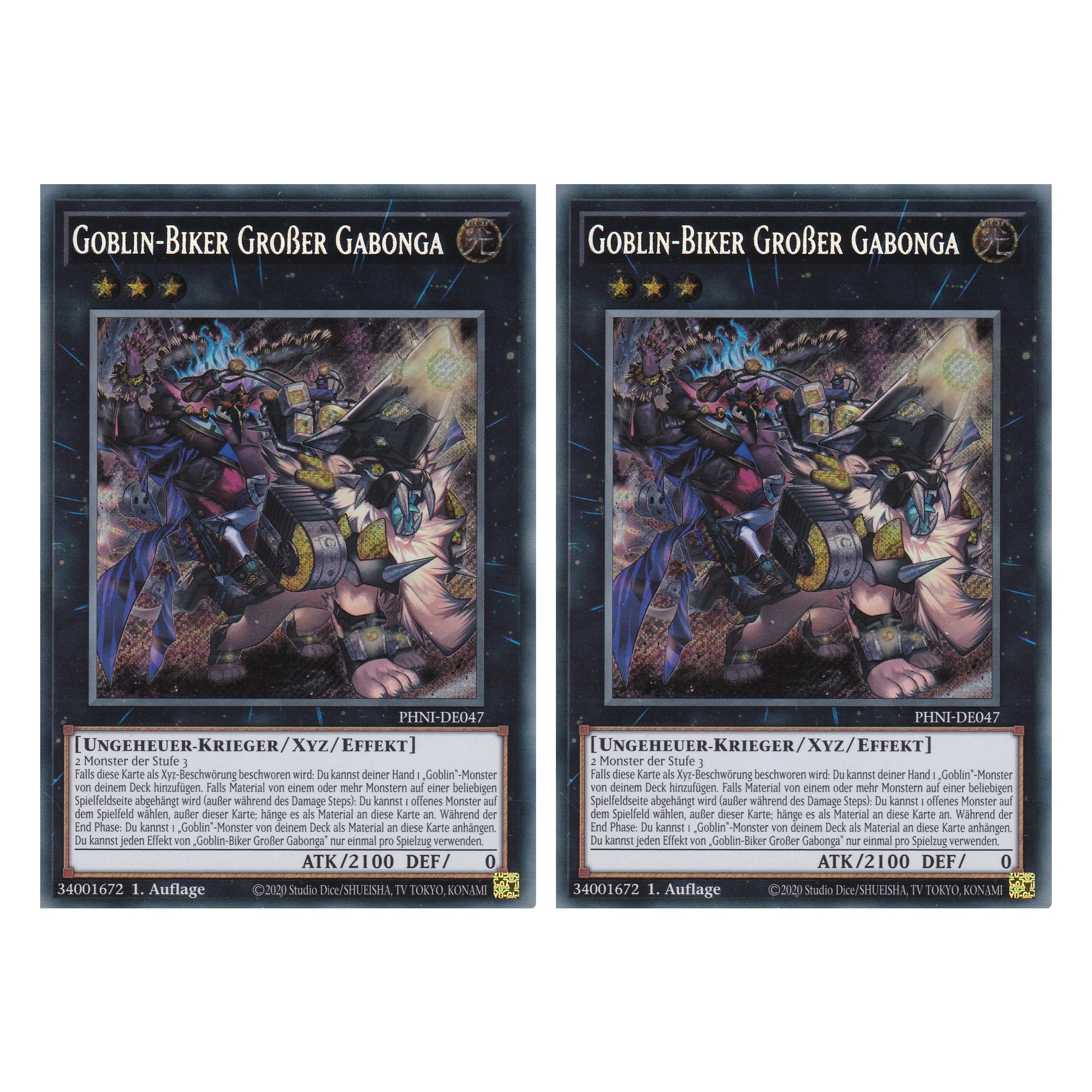 Goblin - Biker Großer Gabonga - PHNI-DE047 - Secret Rare - Deutsch - 1. Auflage - Phantom Nightmare - Duo Set (2 Stück) - Yu-Gi-Oh!