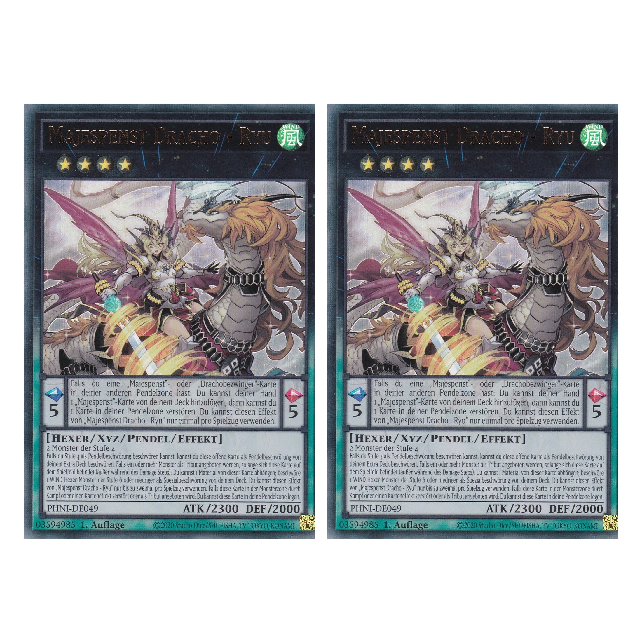 Majespenst Dracho - Ryu - PHNI-DE049 - Ultra Rare - Deutsch - 1. Auflage - Phantom Nightmare - Duo Set (2 Stück) - Yu-Gi-Oh!