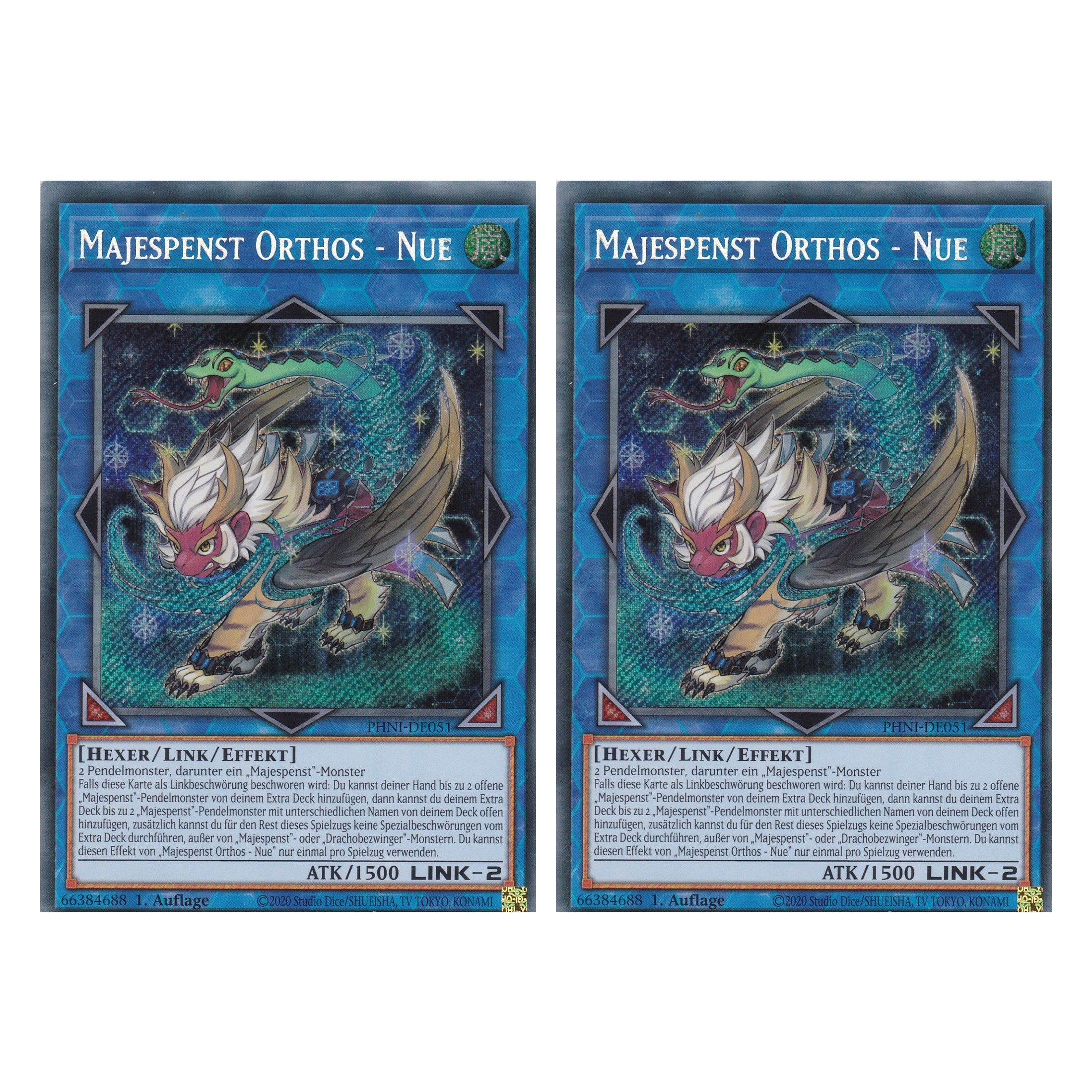 Majespenst Orthos - Nue - PHNI-DE051 - Secret Rare - Deutsch - 1. Auflage - Phantom Nightmare - Duo Set (2 Stück) - Yu-Gi-Oh!