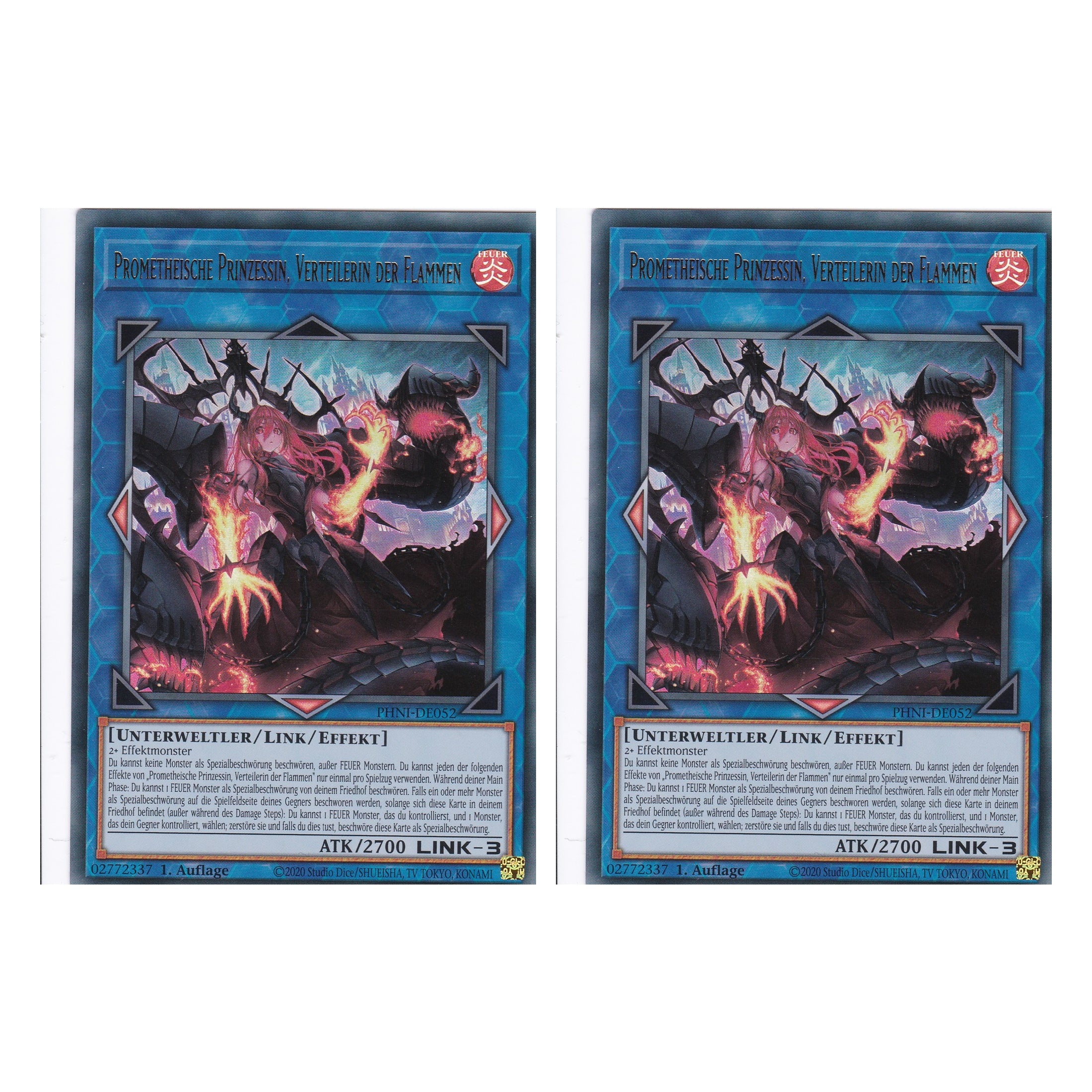 Prometheische Prinzessin, Verteilerin der Flammen - PHNI-DE052 - Ultra Rare - Deutsch - 1. Auflage - Phantom Nightmare - Duo Set (2 Stück) - Yu-Gi-Oh!