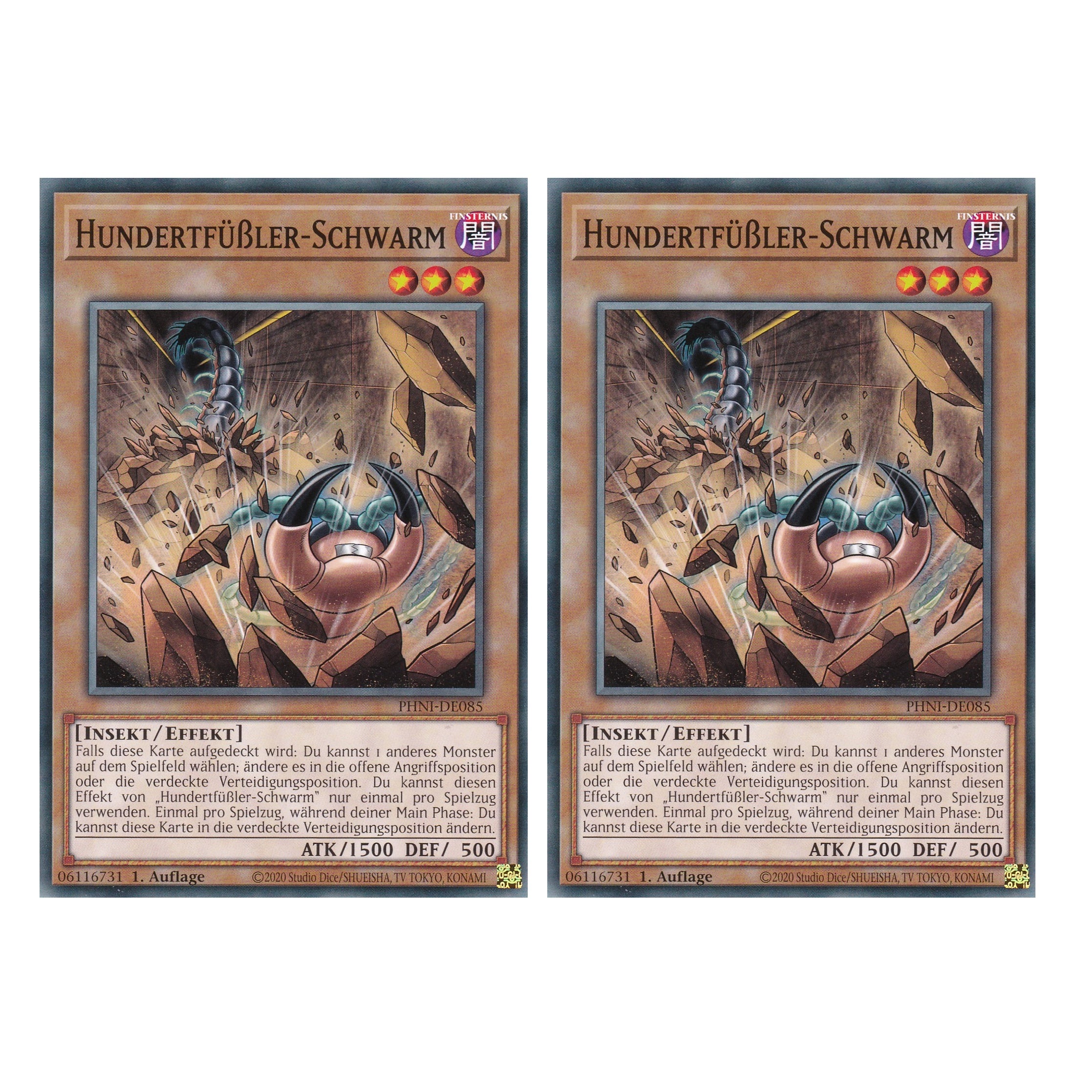Hundertfüßler - Schwarm - PHNI-DE085 - Common - Deutsch - 1. Auflage - Phantom Nightmare - Duo Set (2 Stück) - Yu-Gi-Oh!