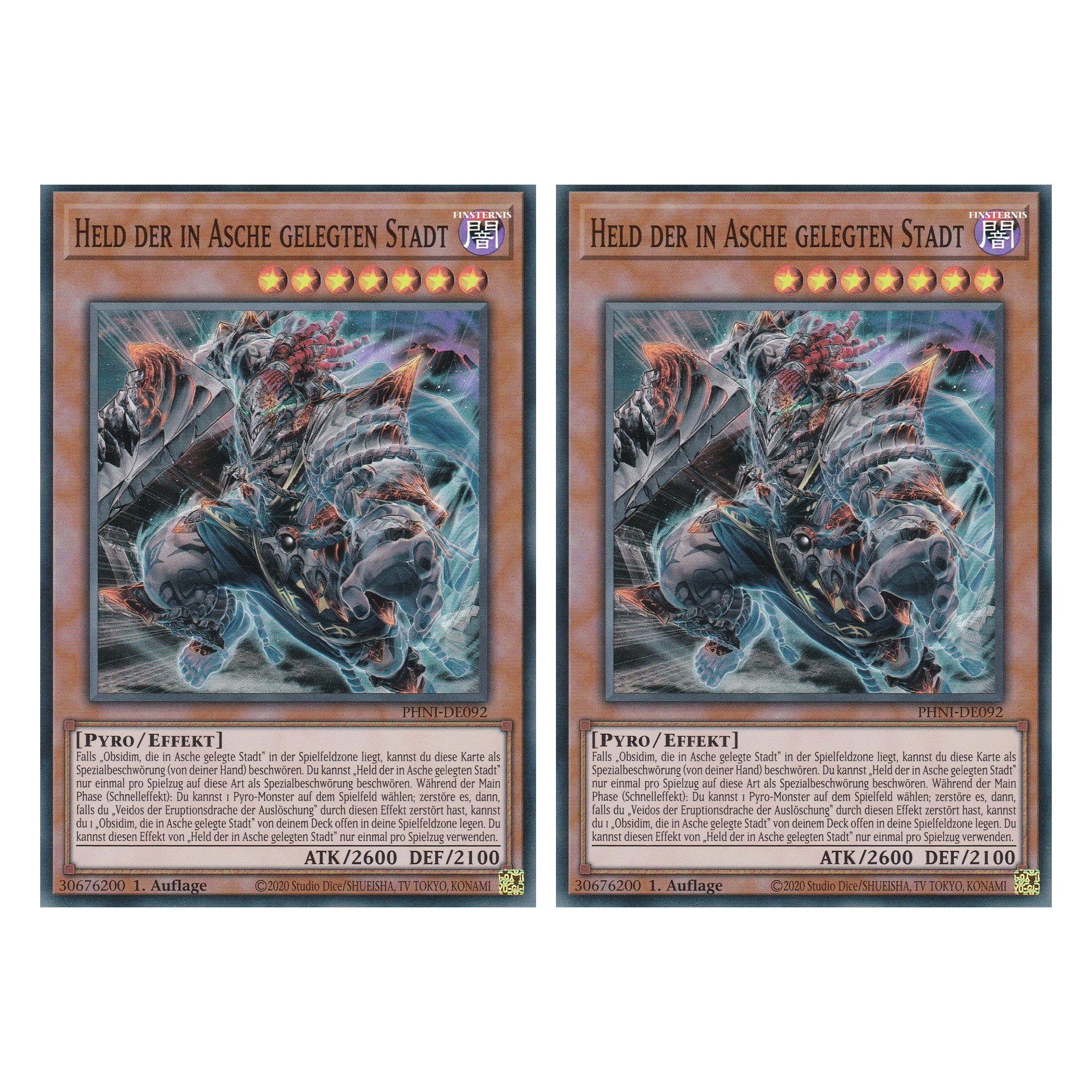 Held der in Asche Gelegten Stadt - PHNI-DE092 - Super Rare - Deutsch - 1. Auflage - Phantom Nightmare - Duo Set (2 Stück) - Yu-Gi-Oh!