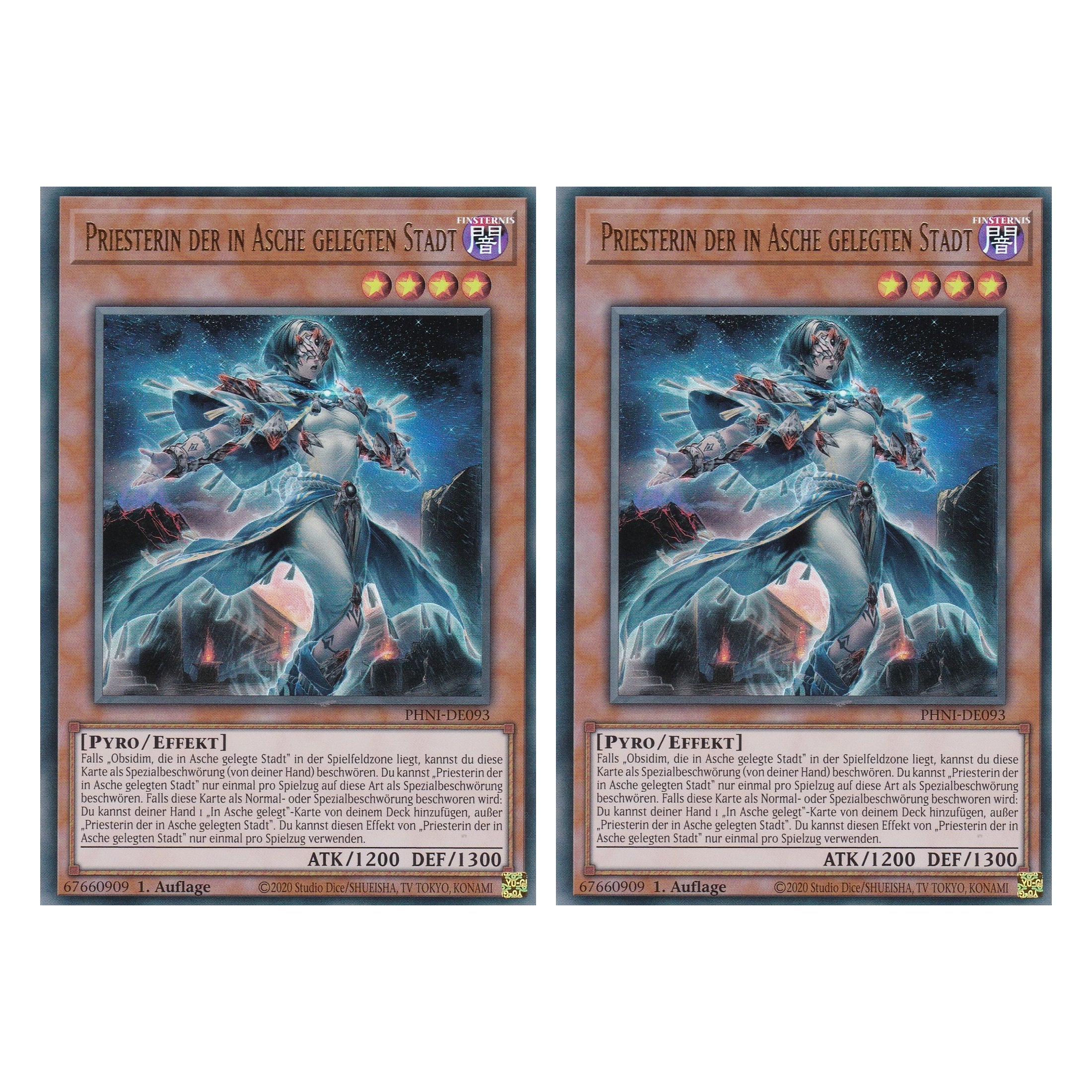 Priesterin der in Asche Gelegten Stadt - PHNI-DE093 - Ultra Rare - Deutsch - 1. Auflage - Phantom Nightmare - Duo Set (2 Stück) - Yu-Gi-Oh!