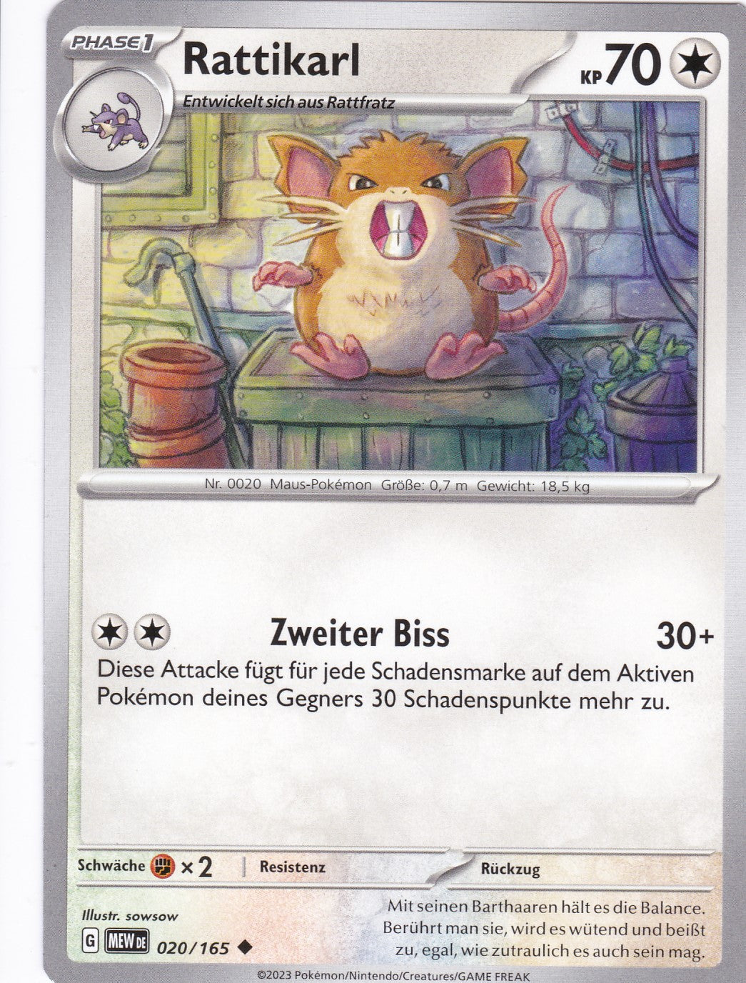 Rattikarl - 20 / 207 - Uncommon - Karmesin & Purpur – 151 - Pokemon